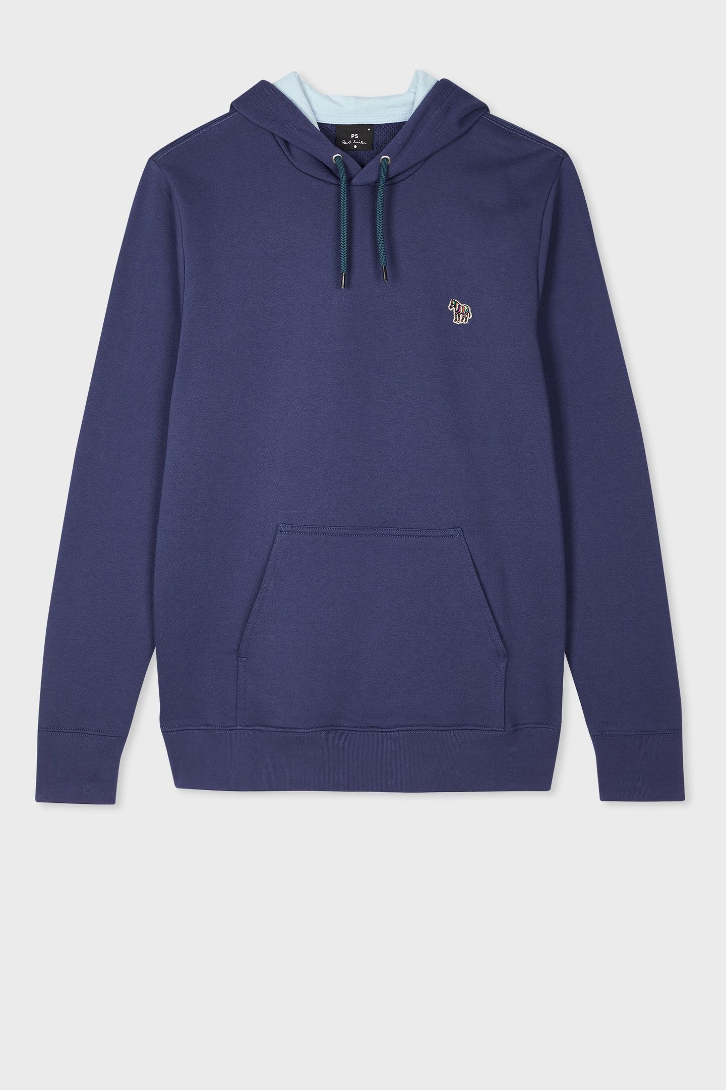 MENS REG FIT HOODY ZEBRA INDIGO 4