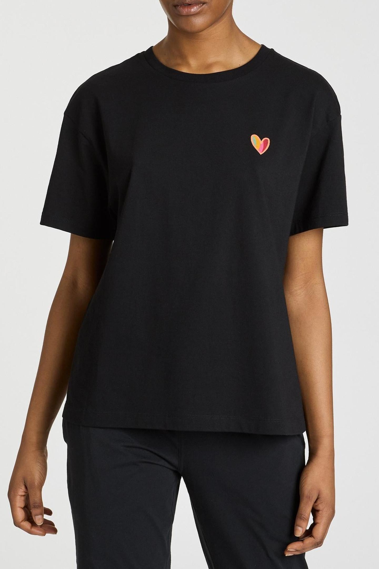 WOMEN TSHIRT S/SLV SWIRL BLACK 1