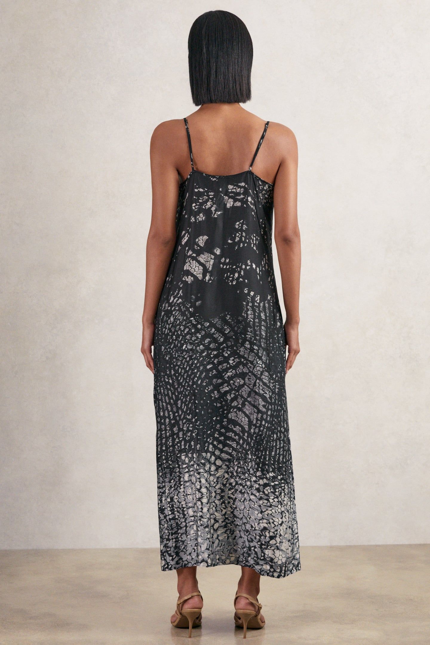 PRINTED SLIP DRESS NAVY 3