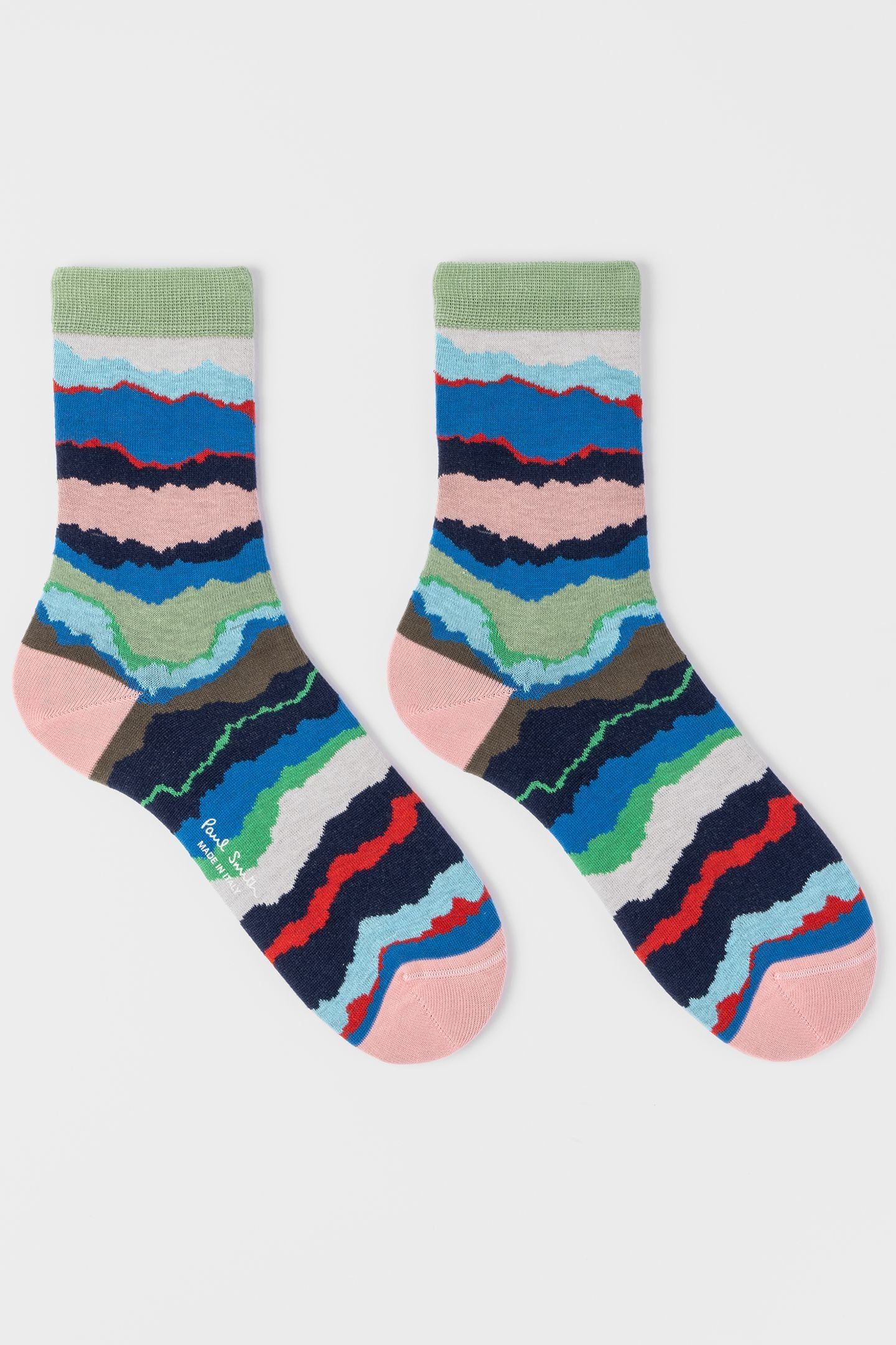 WOMEN SOCK PAPER STRIPE EMERALD GREEN 5