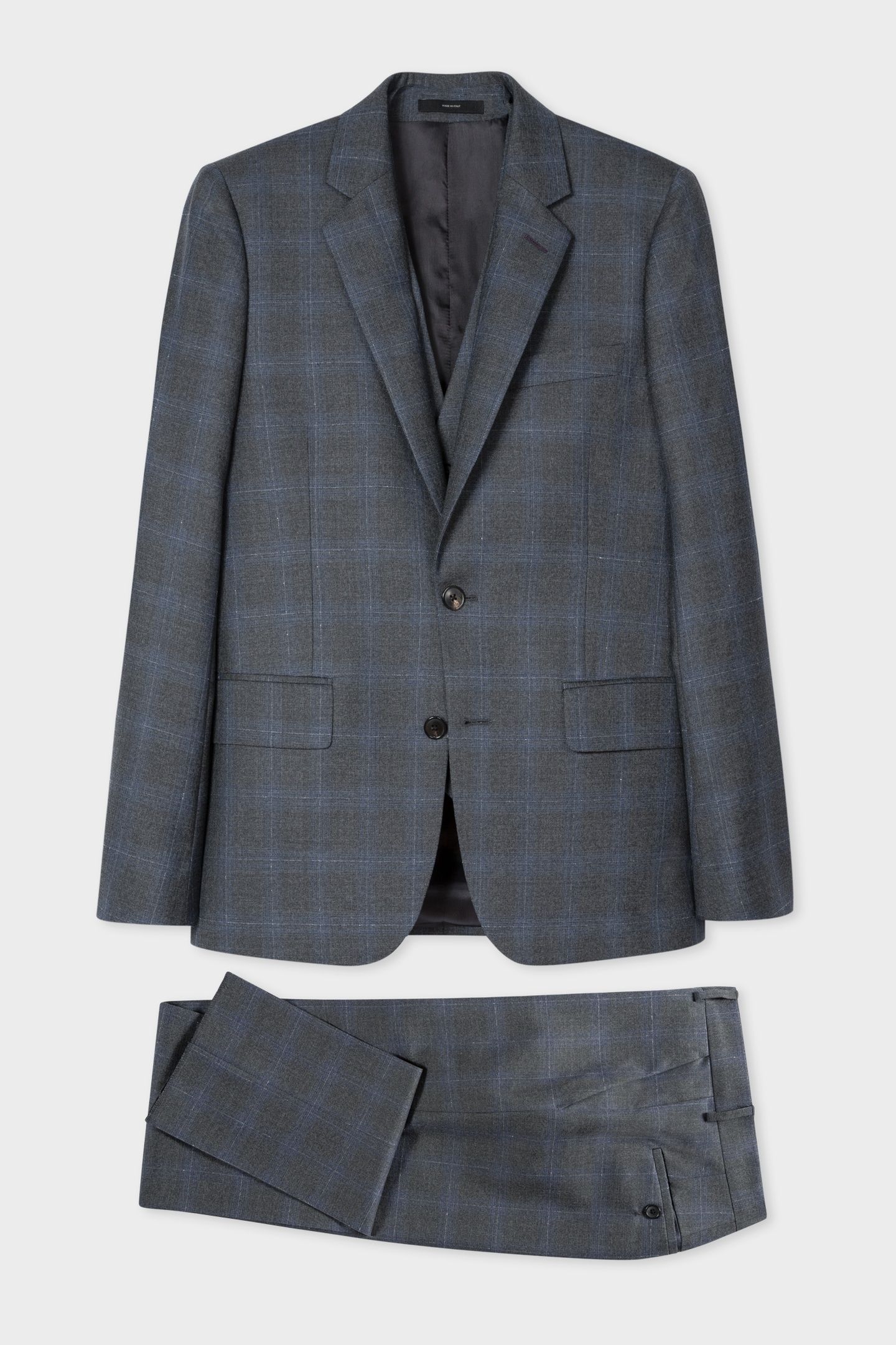 GENTS TAILORED FIT 3PCE 2 BUTTON SUIT GREY MELANGE 7
