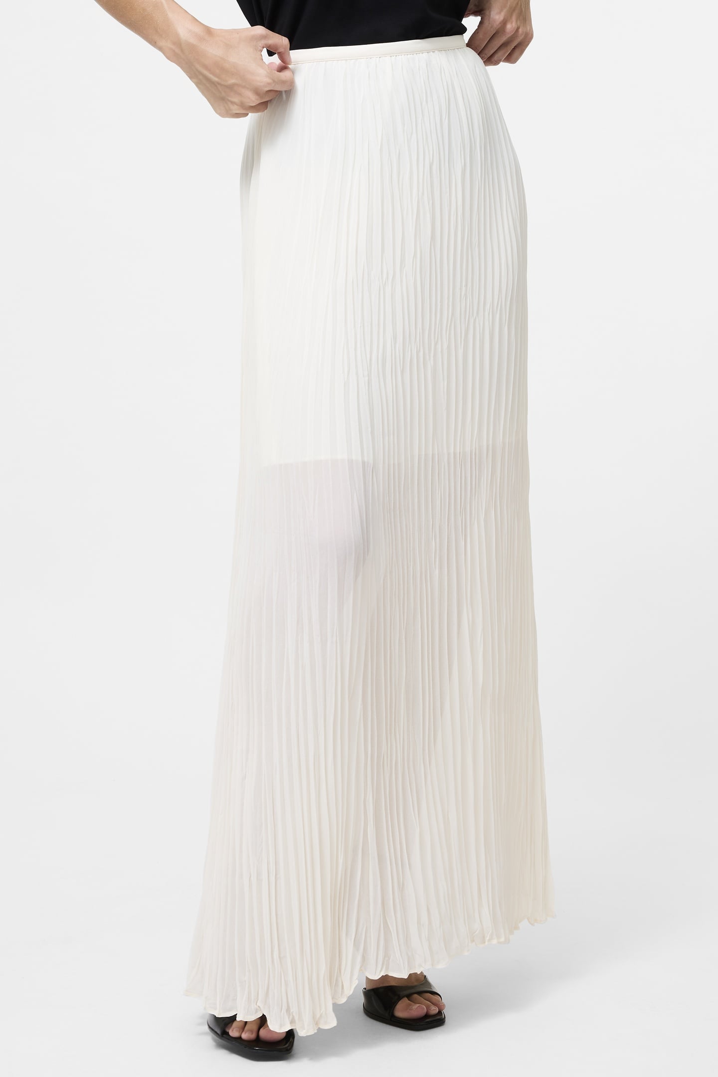 SAYLOR PLEATED OVERLAY SKIRT PORCELAIN CREAM PORCELAIN CREAM 4