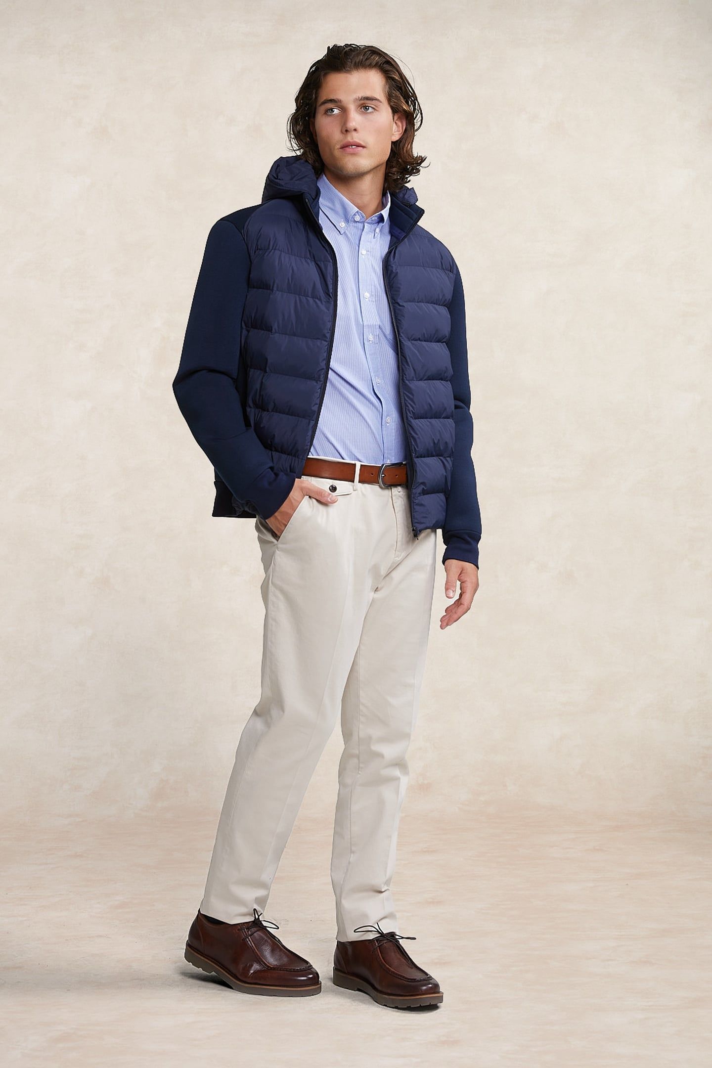 COTTON STRETCH PANTS SAND 1
