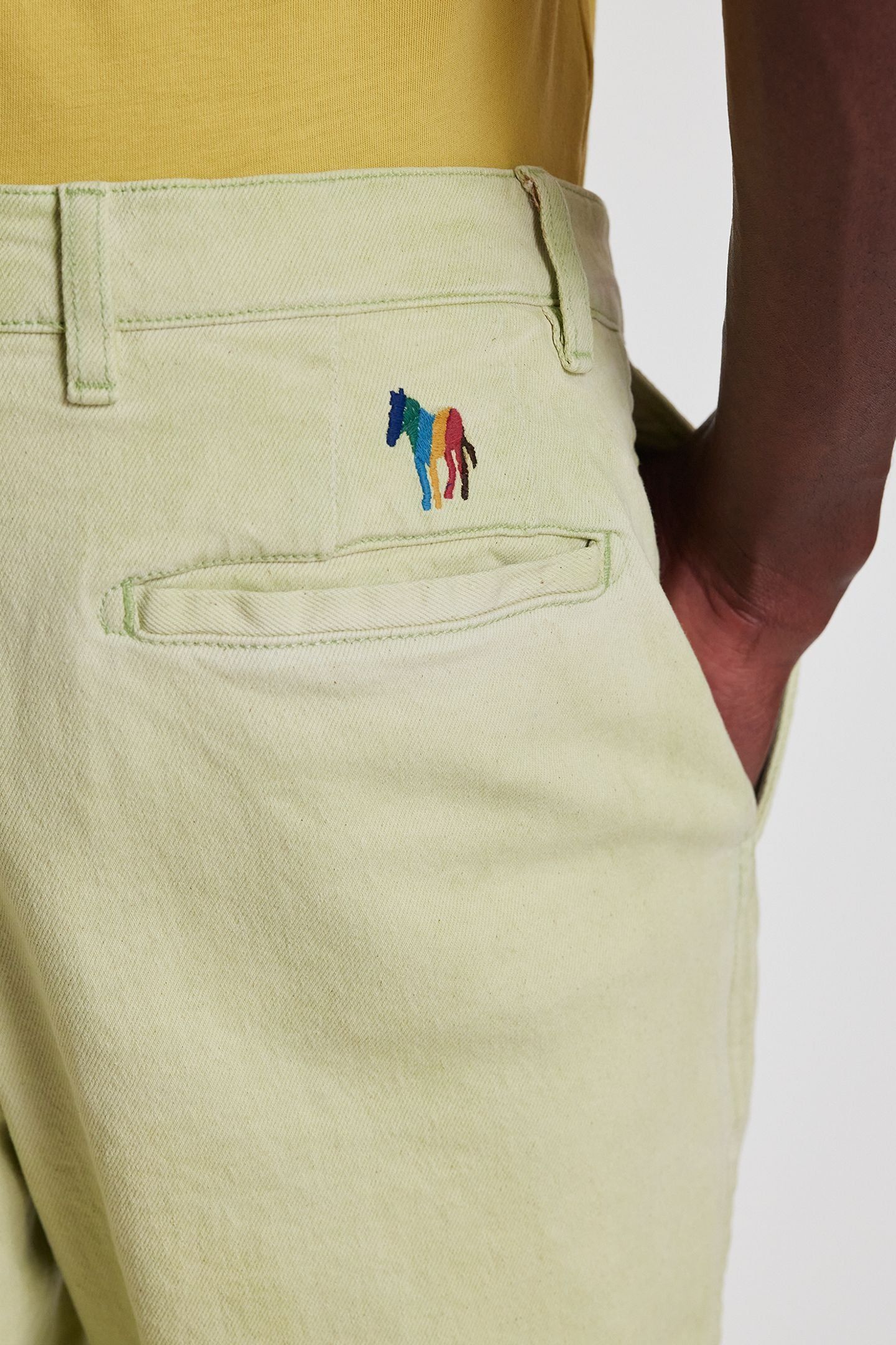 MENS MID FIT STITCHED CHINO BS ZEB PEA GREEN 4