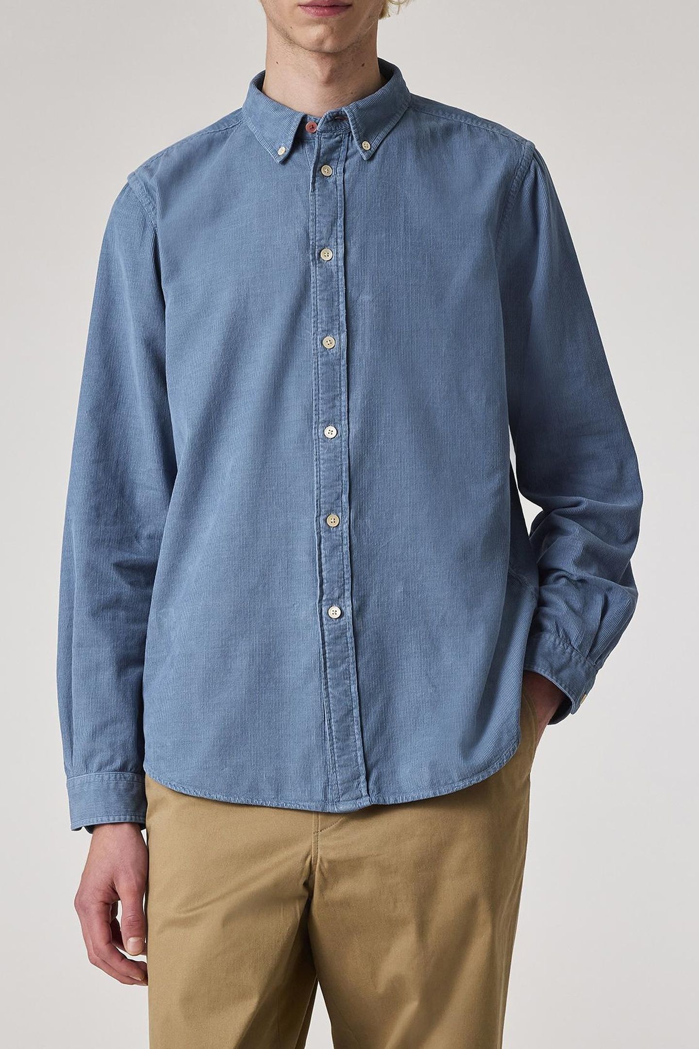 MENS LS TAILORED FIT SHIRT BD COL BLUE 1