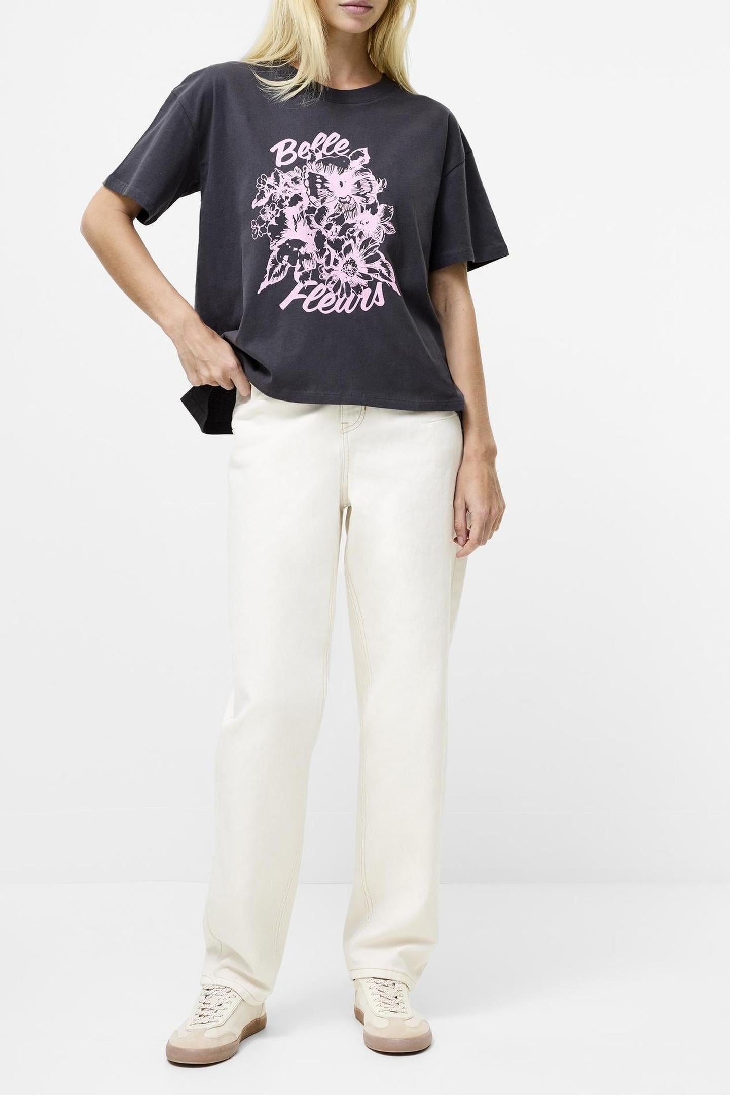 BELLE FLEURS GRAPHIC TEE GRAPHITE/ROSE PINK GRAPHITE/ROSE PI 1