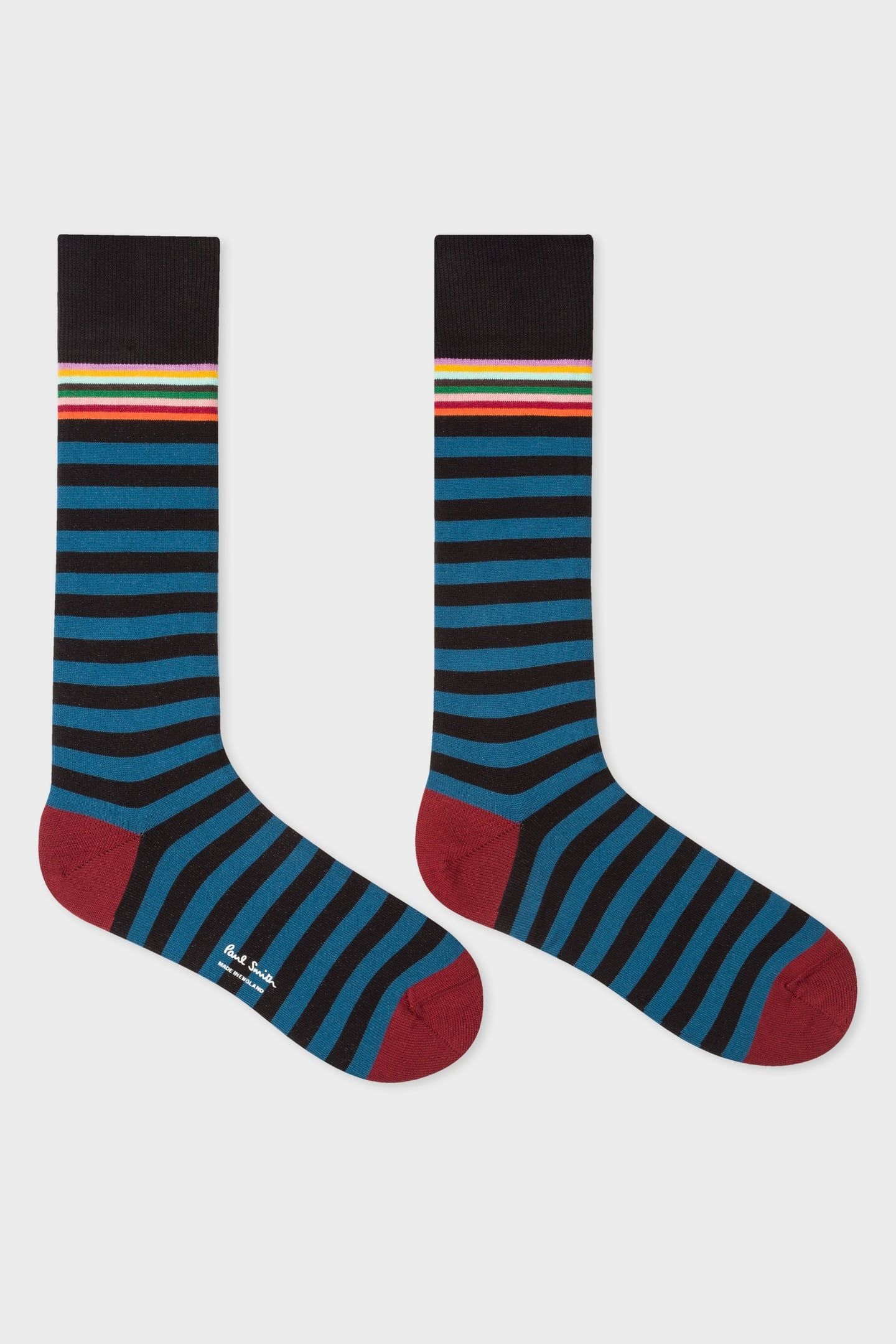 MEN SOCK TWO STRIPE PETROL GREEN 1