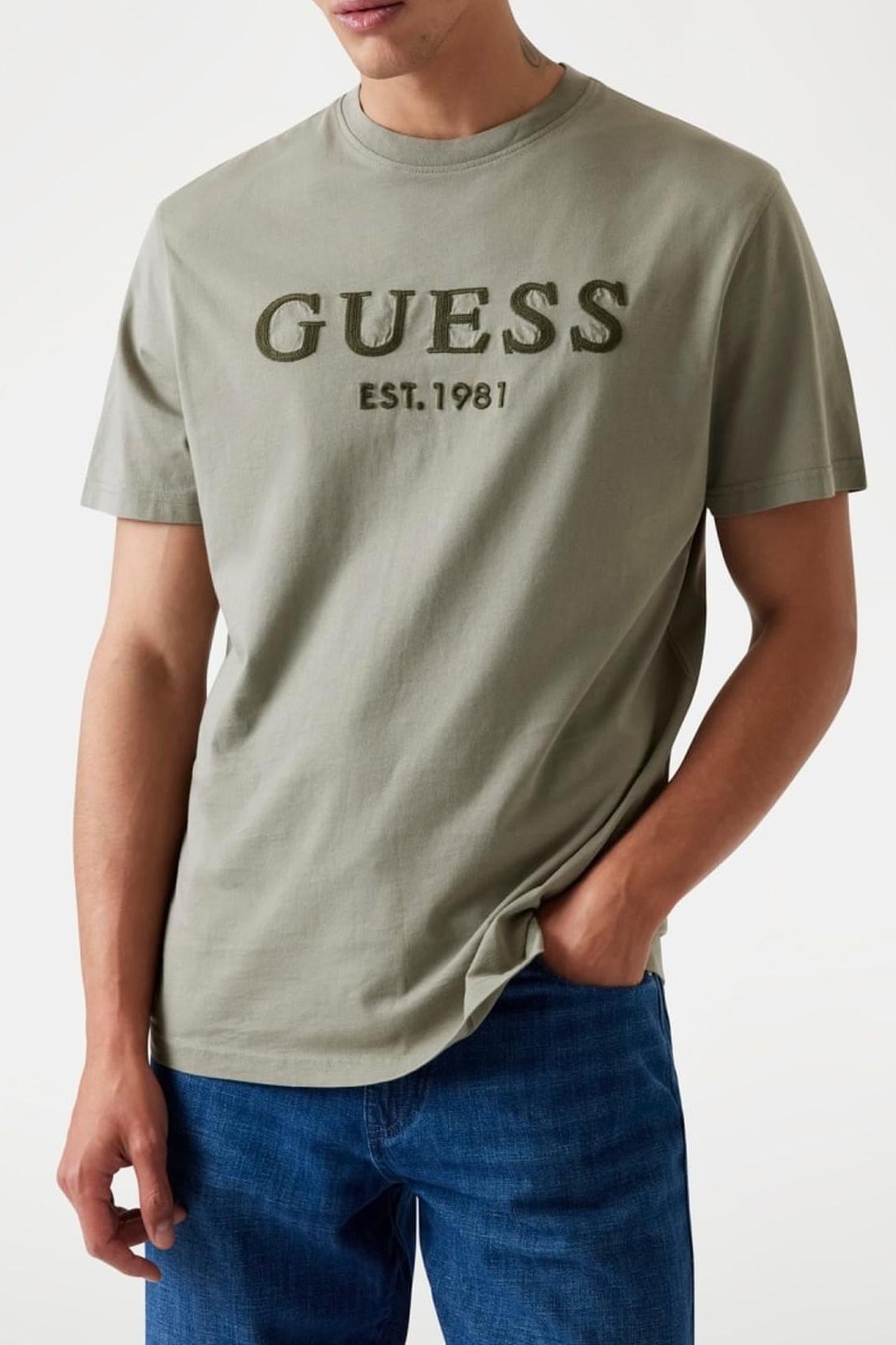 SS CN GUESS BOX LOGO MOSSY GREEN 1