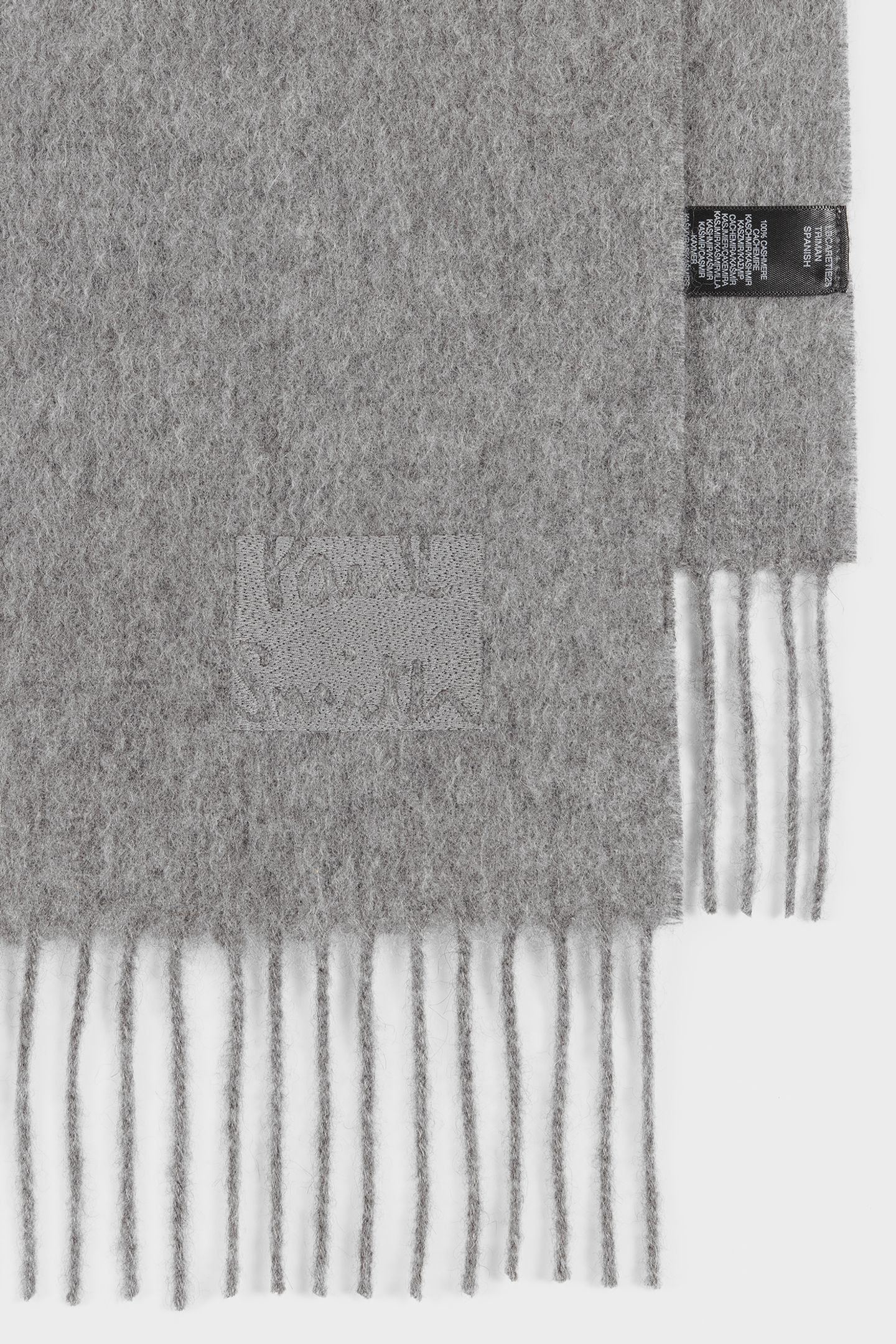 MEN SCARF CASHMERE LOGO SLATE 2