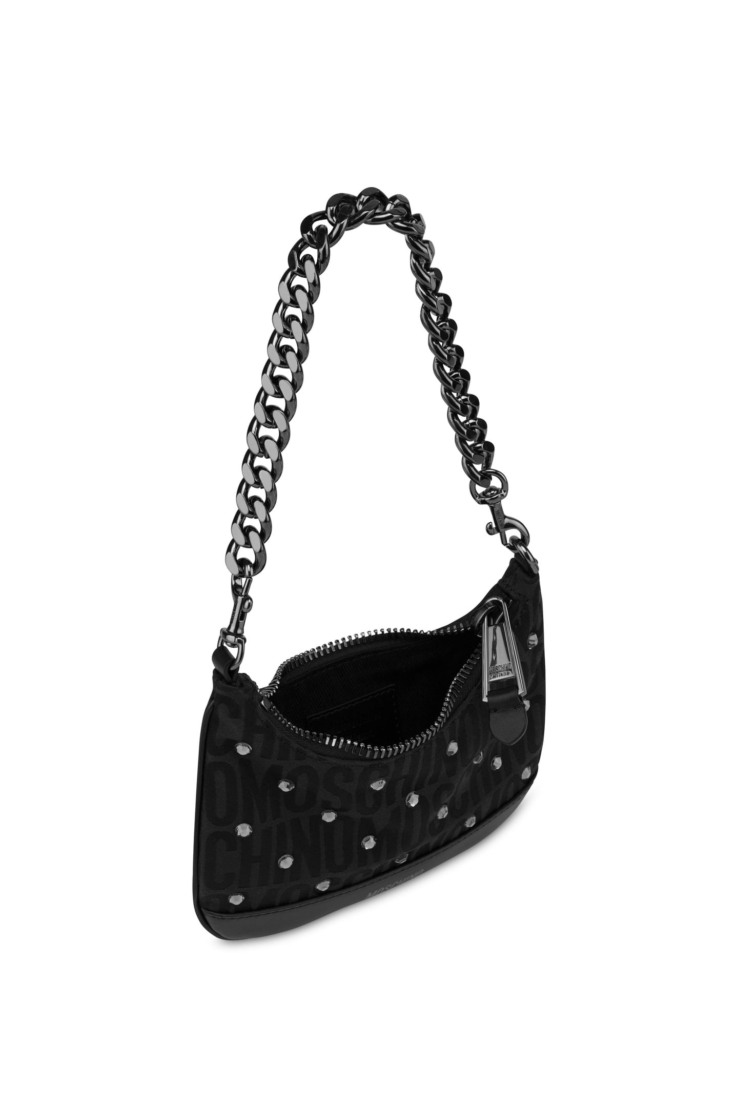 ALLOVER LOGO MINI BAG WITH RHINESTONES BLACK 3