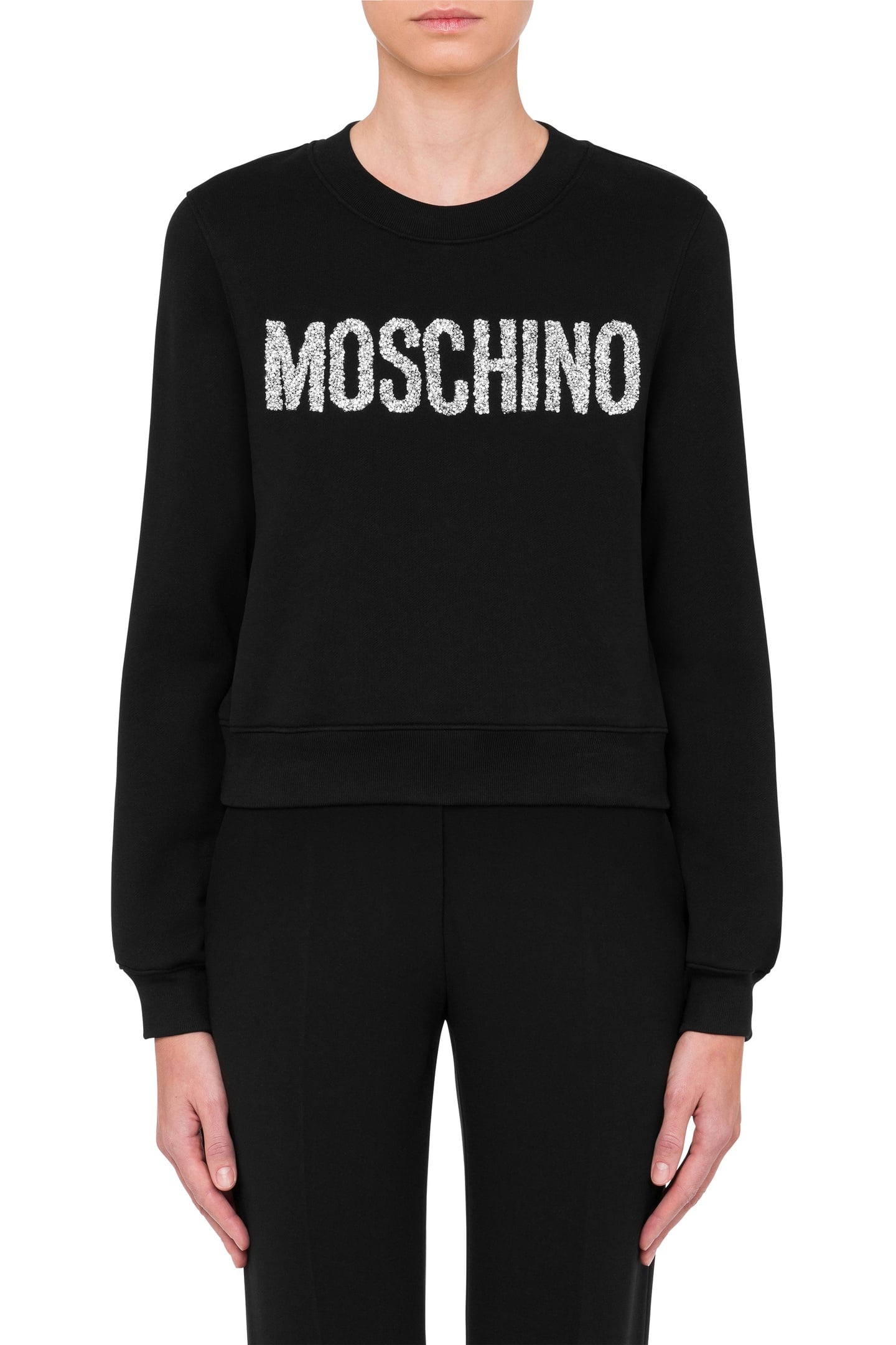 SPARKLING LOGO ORGANIC COTTON SWEATSHIRT BLACK 1