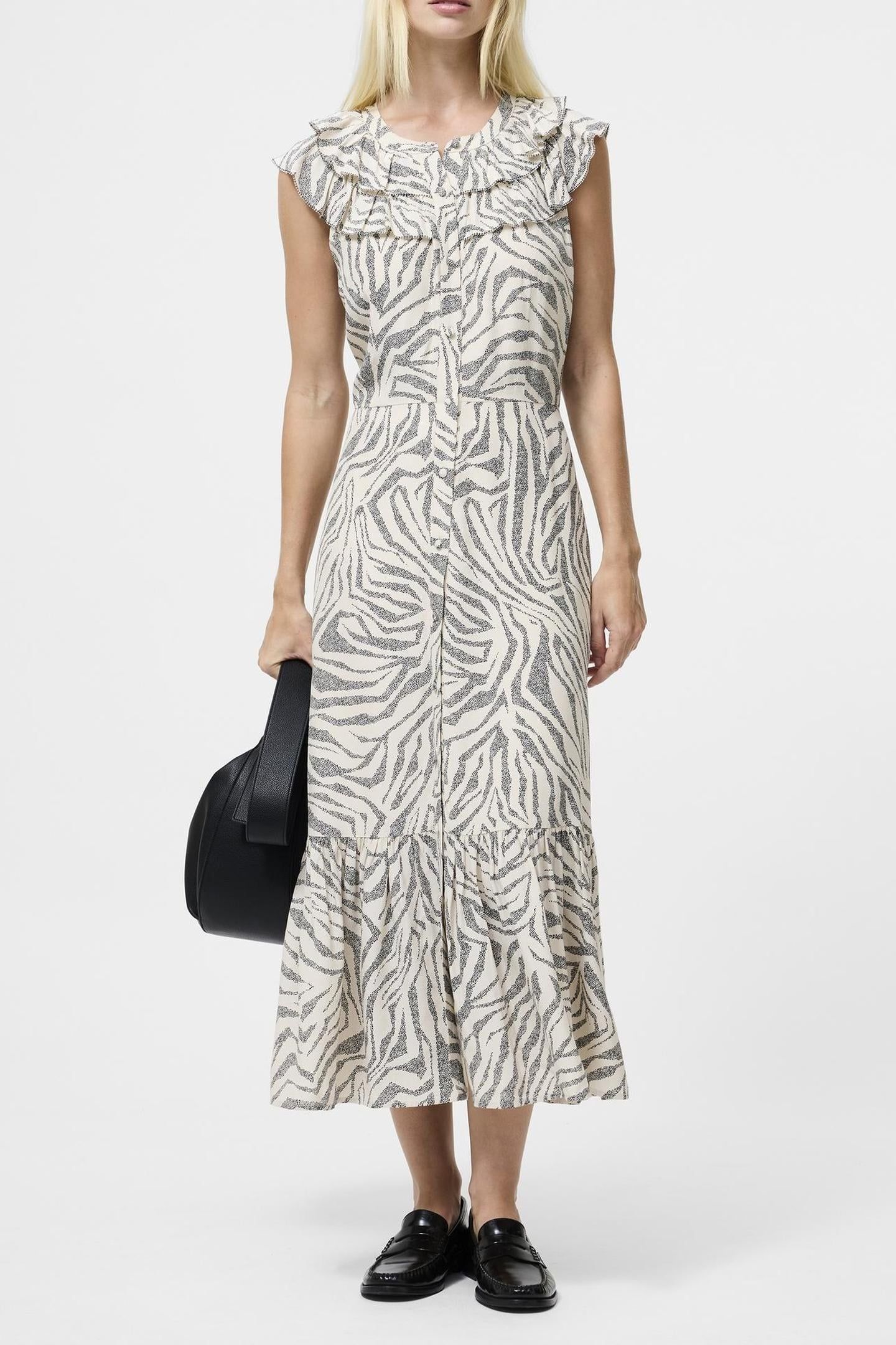 JOSIE DELPHINE MIDI DRESS PORCELAIN CREAM/BLAC 1
