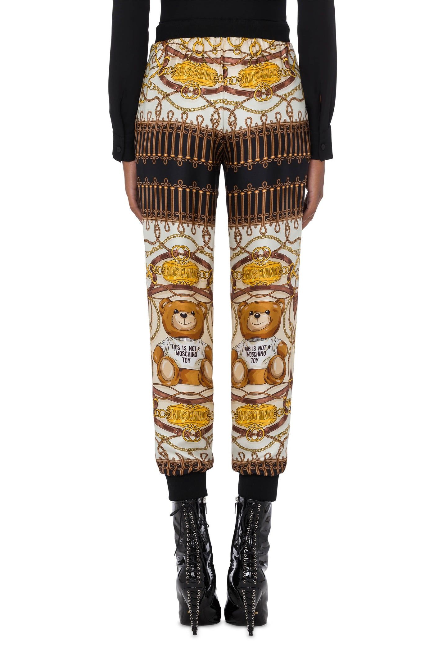 MILITARY TEDDY SCARF SILK TROUSERS WHITE 2