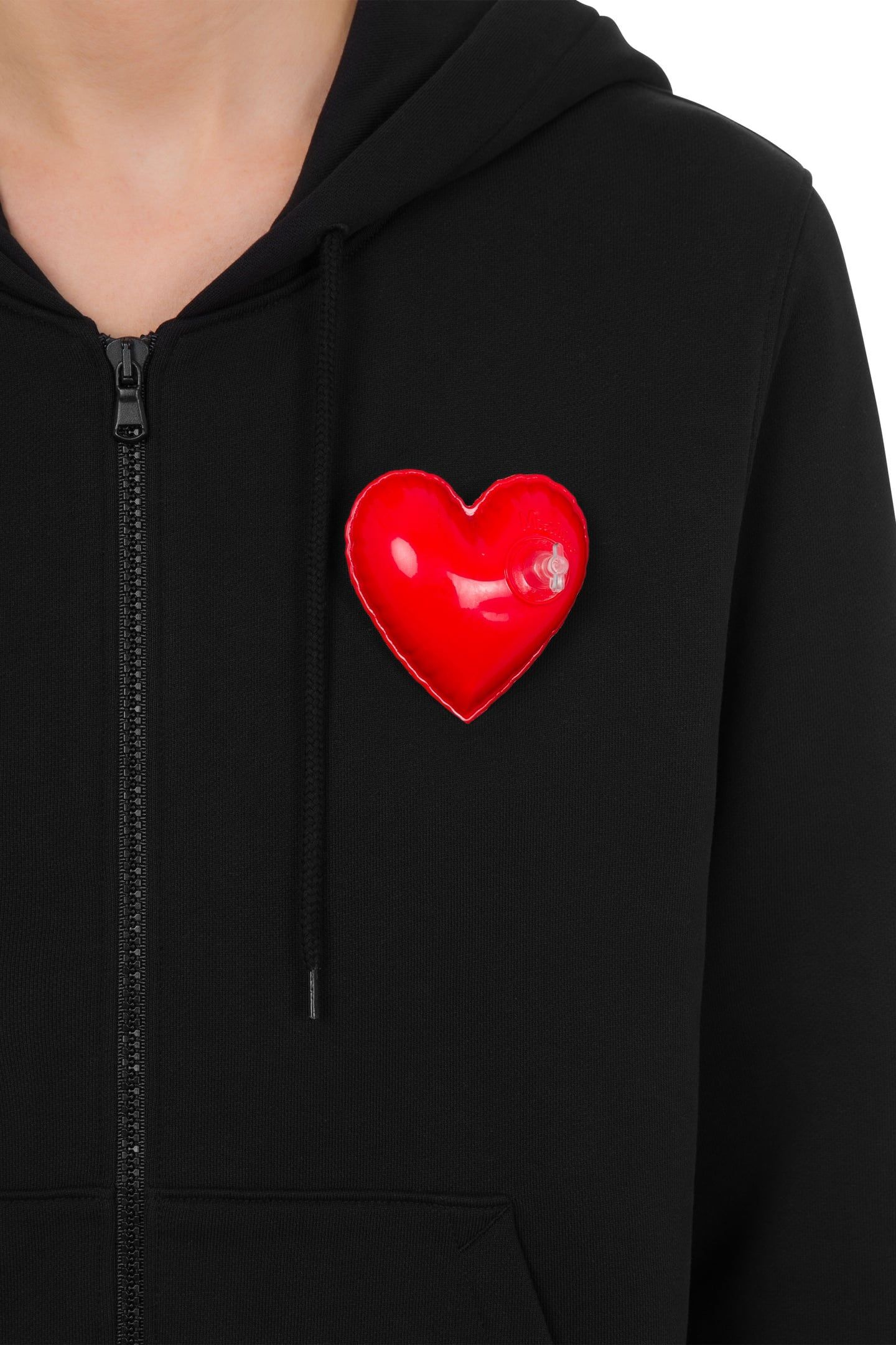 INFLATABLE HEART ORGANIC COTTON SWEATSHIRT BLACK 4