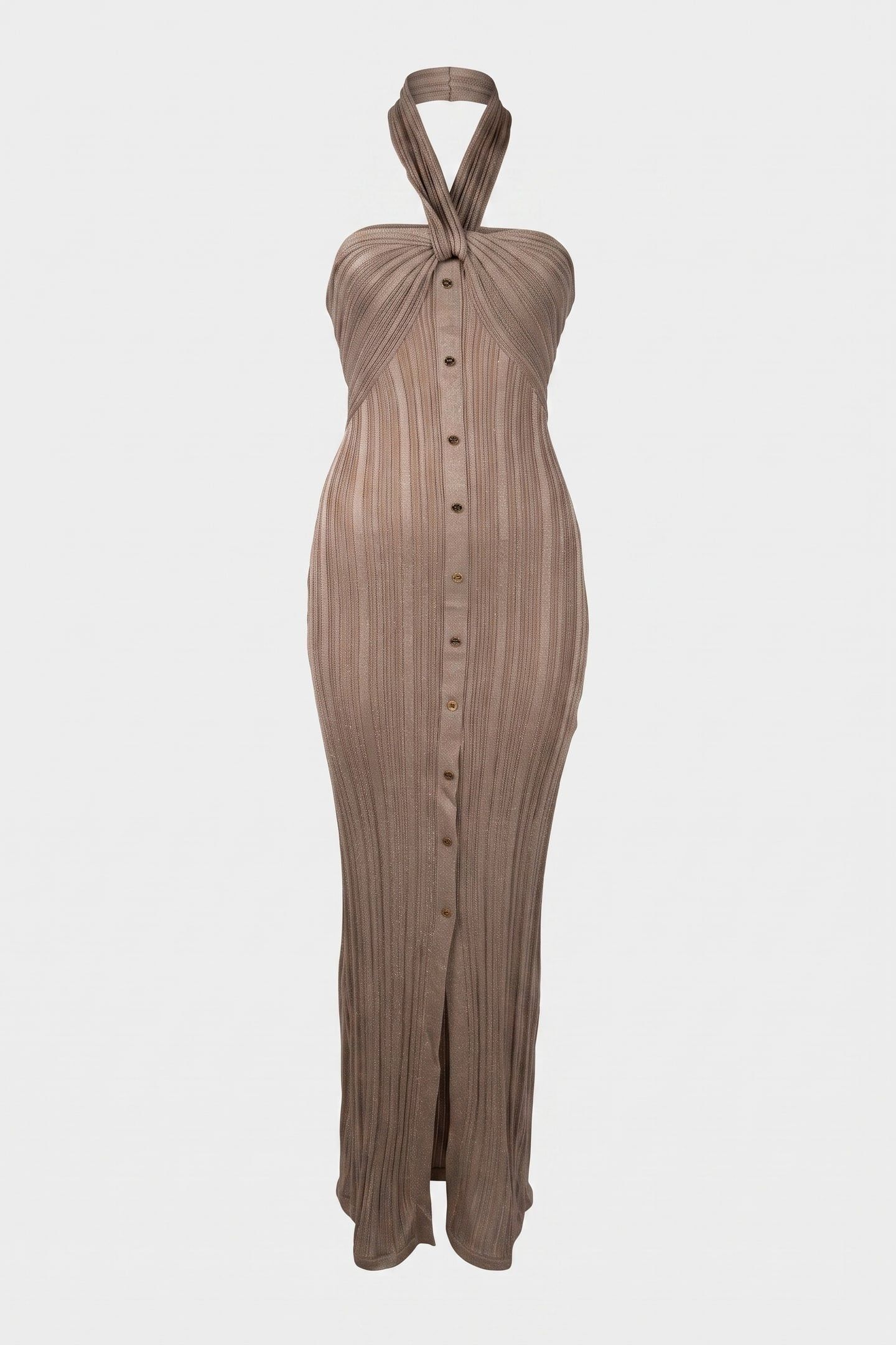 GIA MAXI SWTR DRESS NATURAL ALMOND + GOL 3