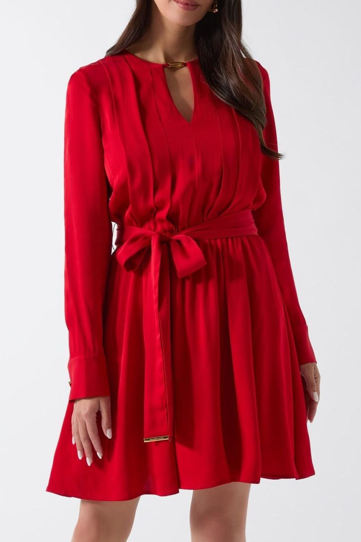 ANITA V NECK FLARED SAMBA RED VIBES 4