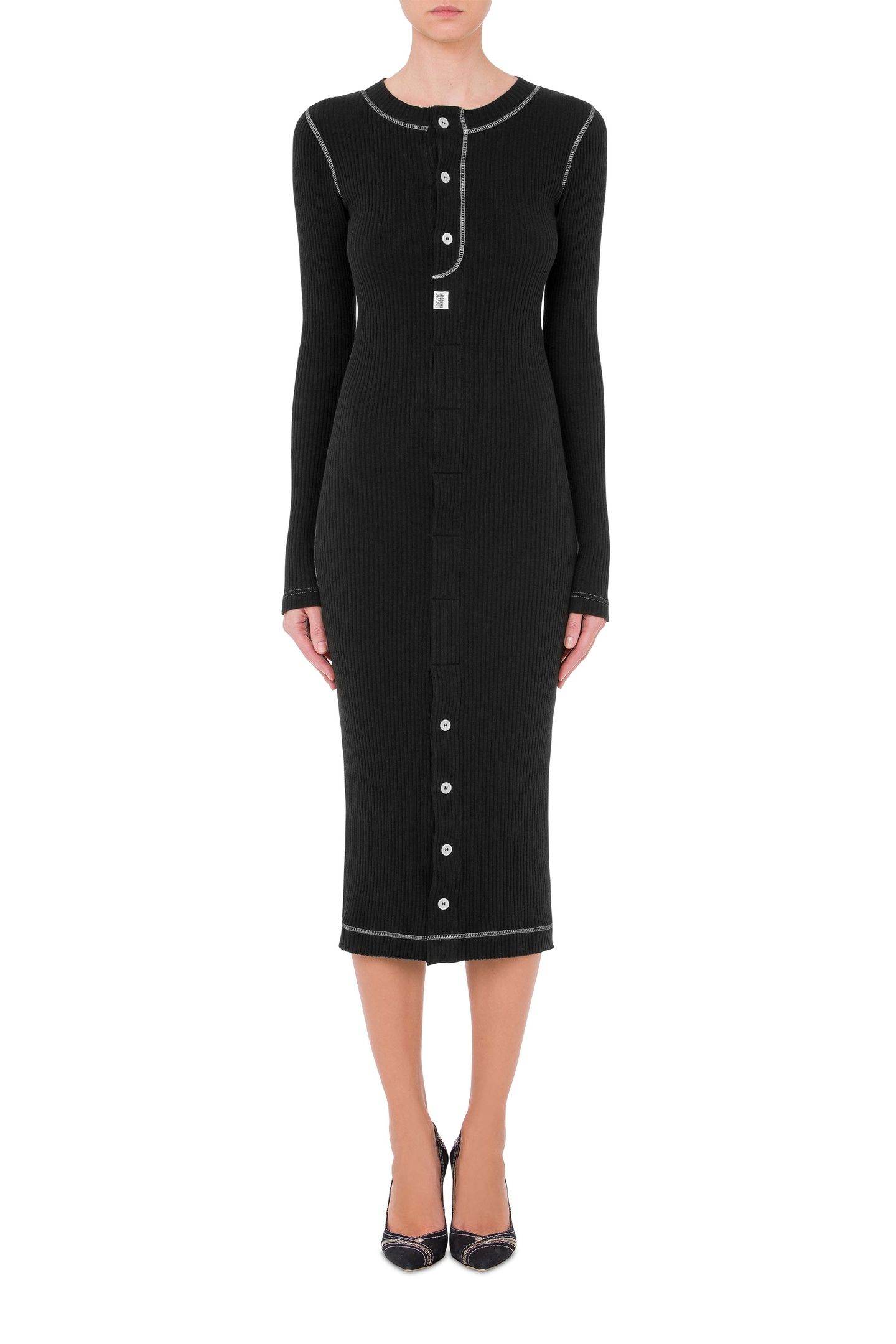 RIBBED COTTON DRESS BLACK 1