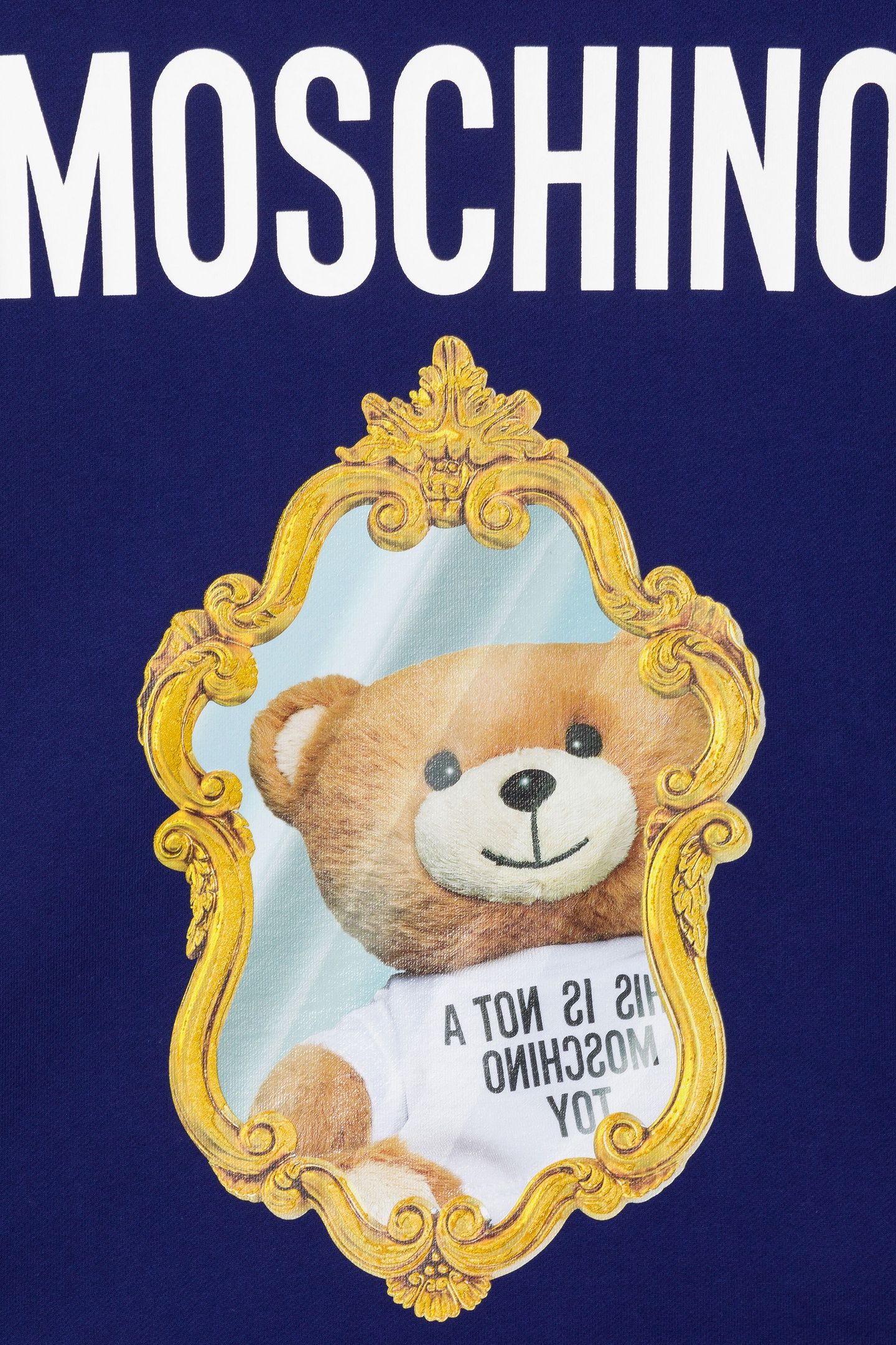 MIRROR TEDDY BEAR ORGANIC COTTON SWEATSHIRT BLUE 4