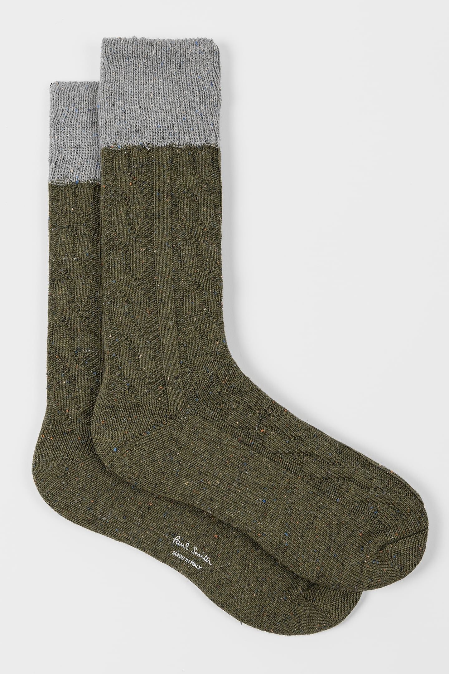 MEN SOCK HENRY NEPS CABLE BOTTLE GREEN 3