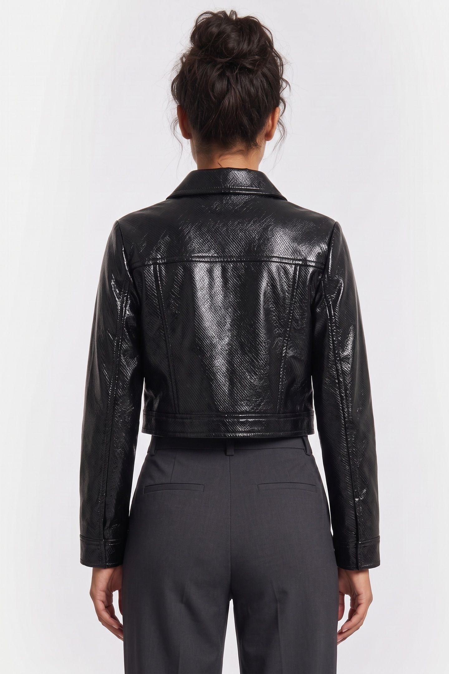PA CLOVER PATENT JACKET BLACK 2