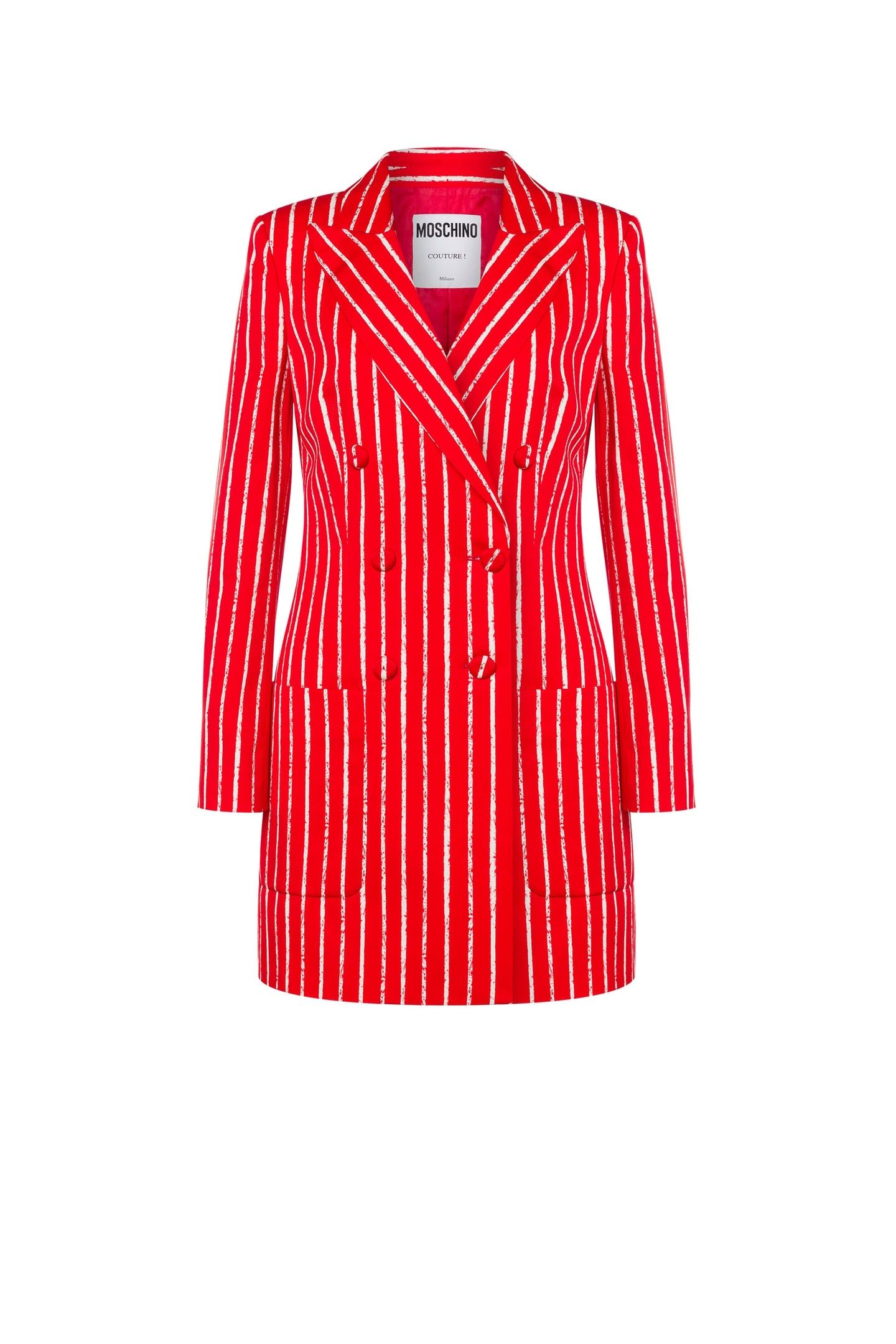 ROBE MANTEAU IN TWILL PINSTRIPES RED 3