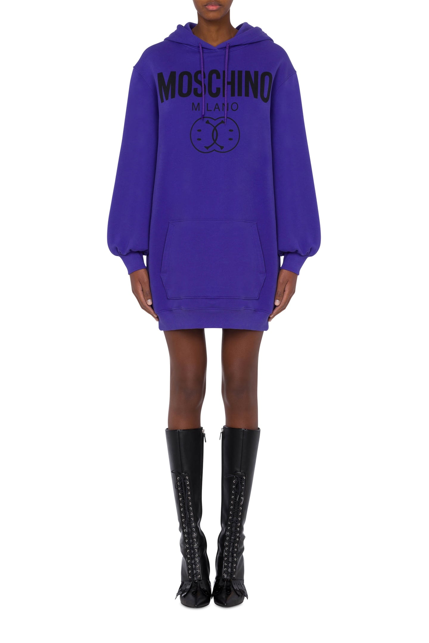 DOUBLE SMILEY® LOGO FLEECE DRESS BLUE 1