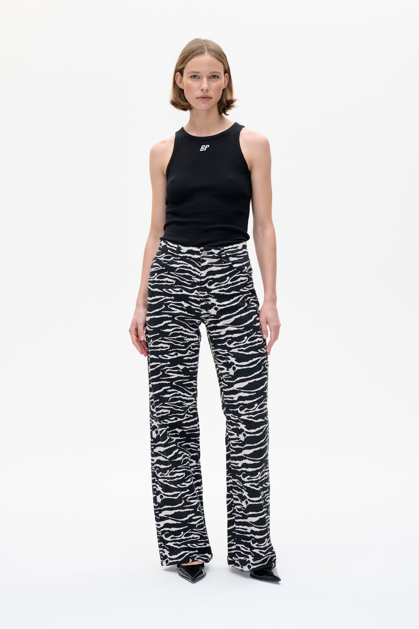 NICETTE PANTS BLACK WHISPER ZEBRA 1