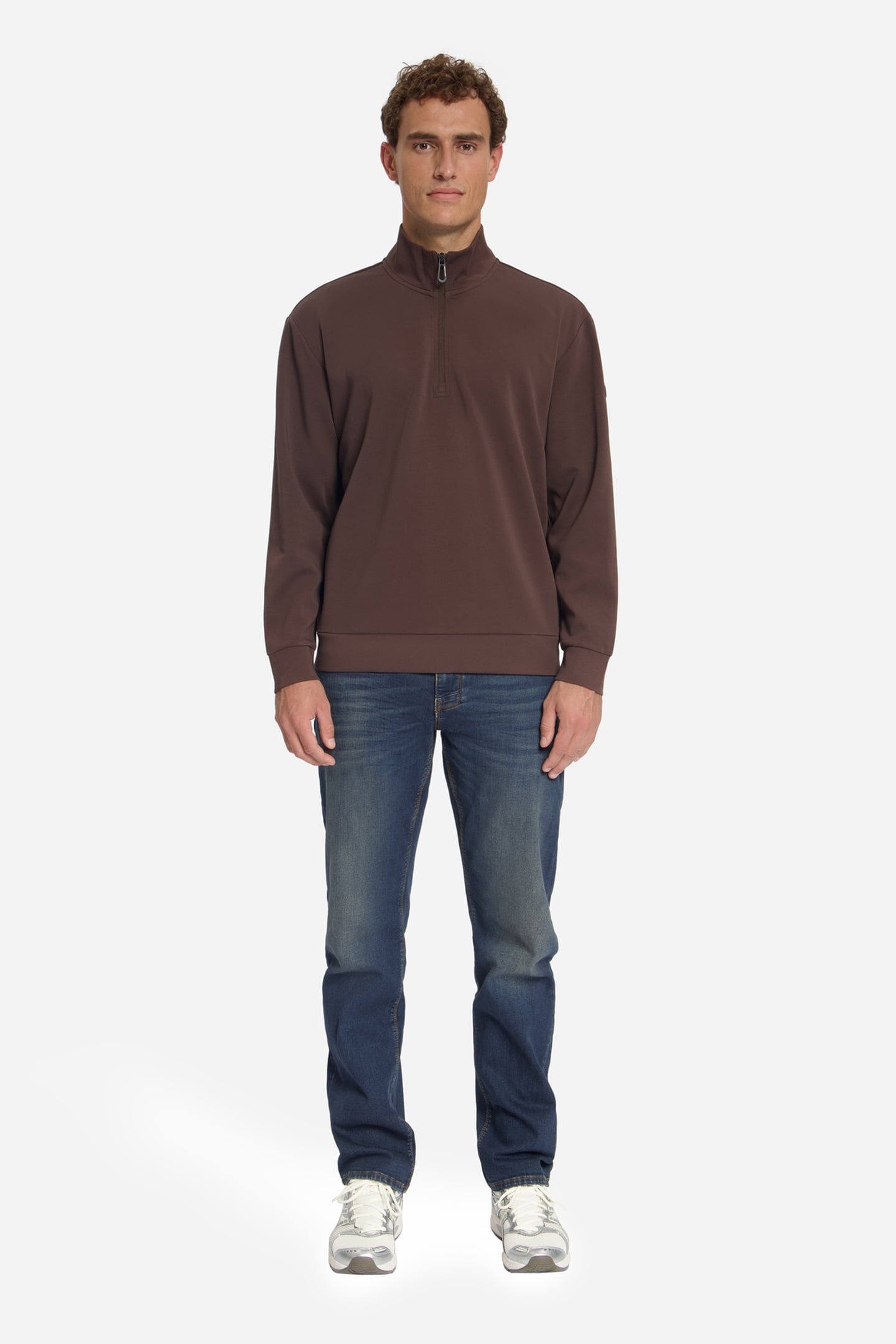 SWEATER HALF ZIP DARK BROWN 2
