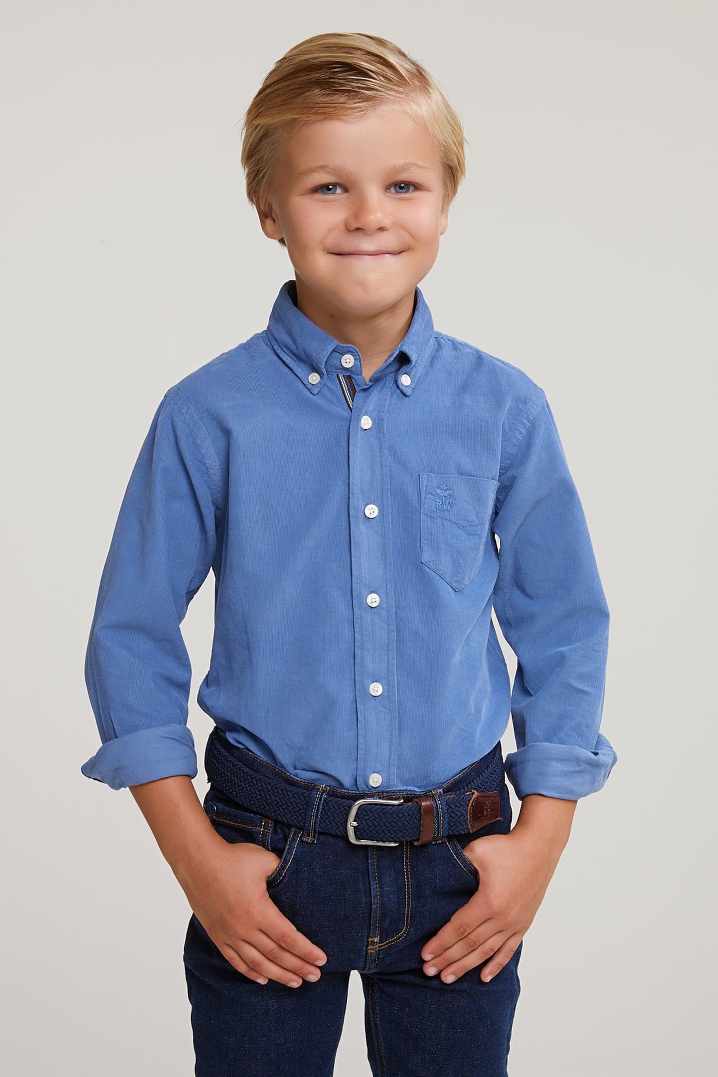 CF LS WLLSTRT BD CLR RIB SHIRT BLUE 3
