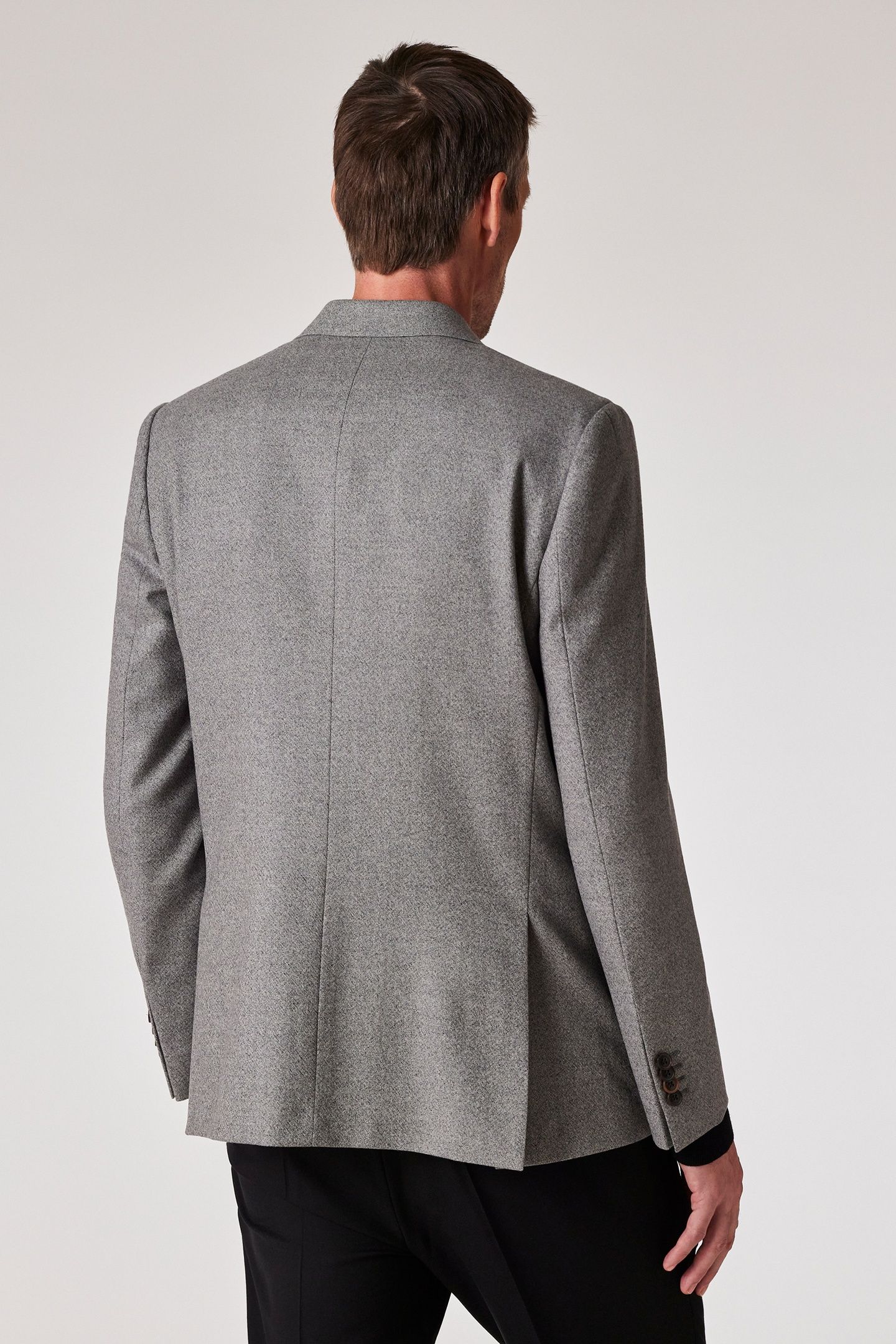 MENS TAILORED FIT 2 BUTTON JACKET GREY MELANGE 3