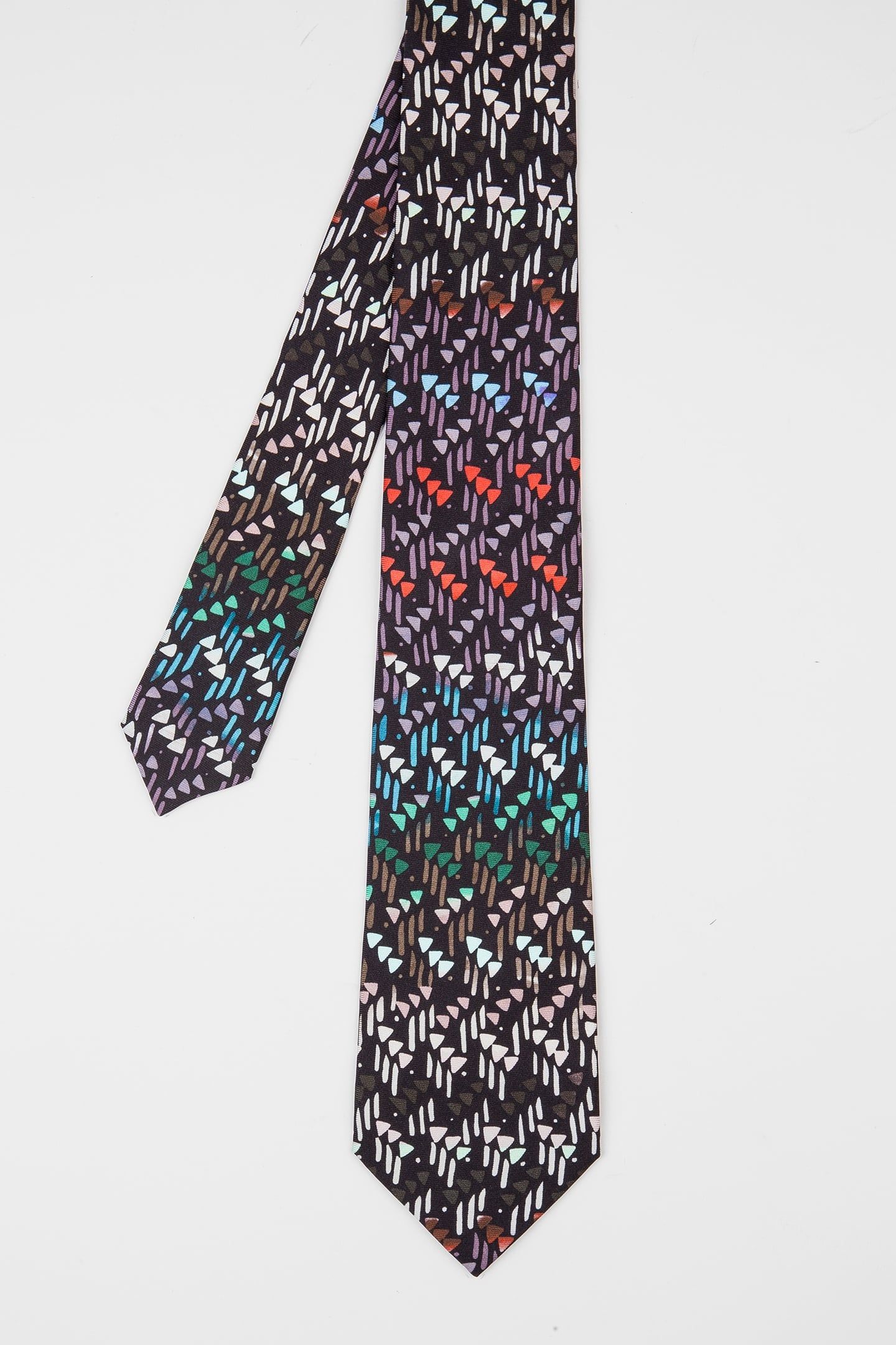MEN TIE PAINTED GEOMETRIC VERY DARK NAVY 1