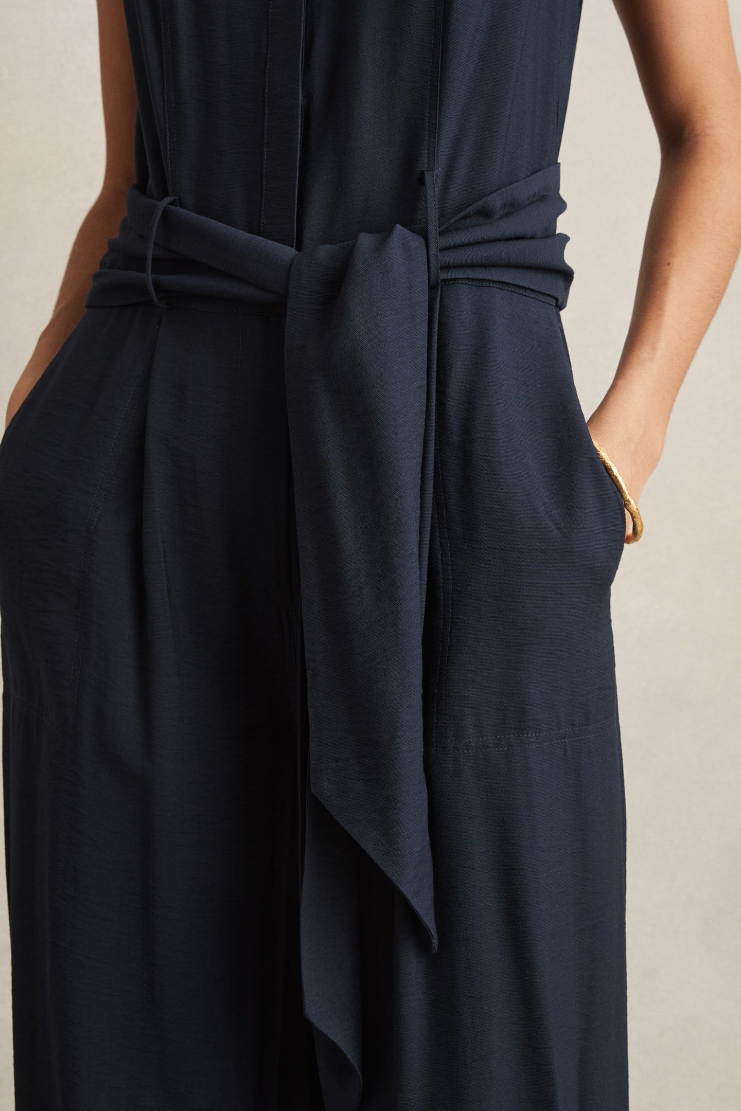 SHIRT BELTED JUMPSUIT NAVY 4
