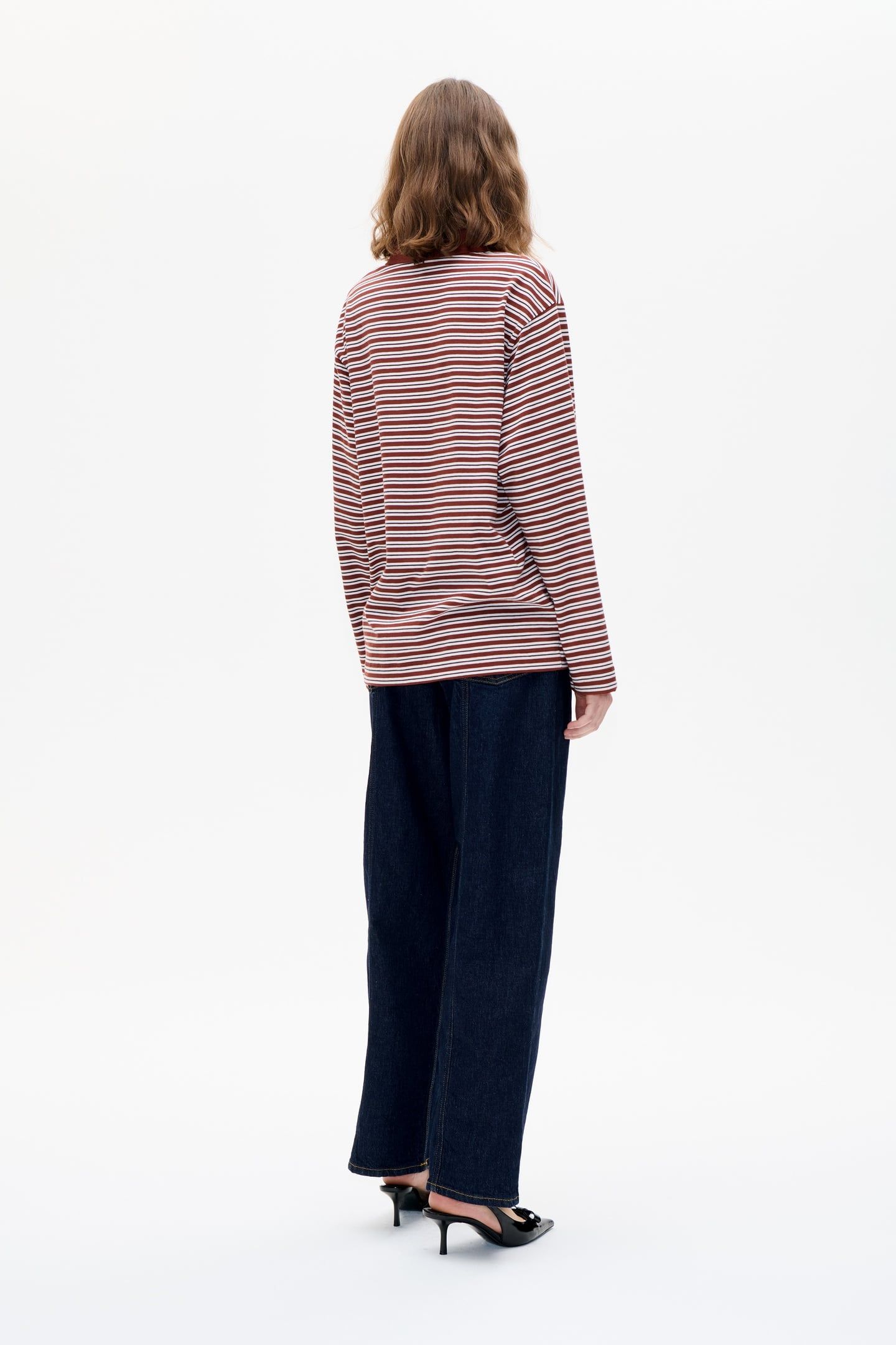 JEANNI T-SHIRT BORDEAUX POLO STRIPE 3