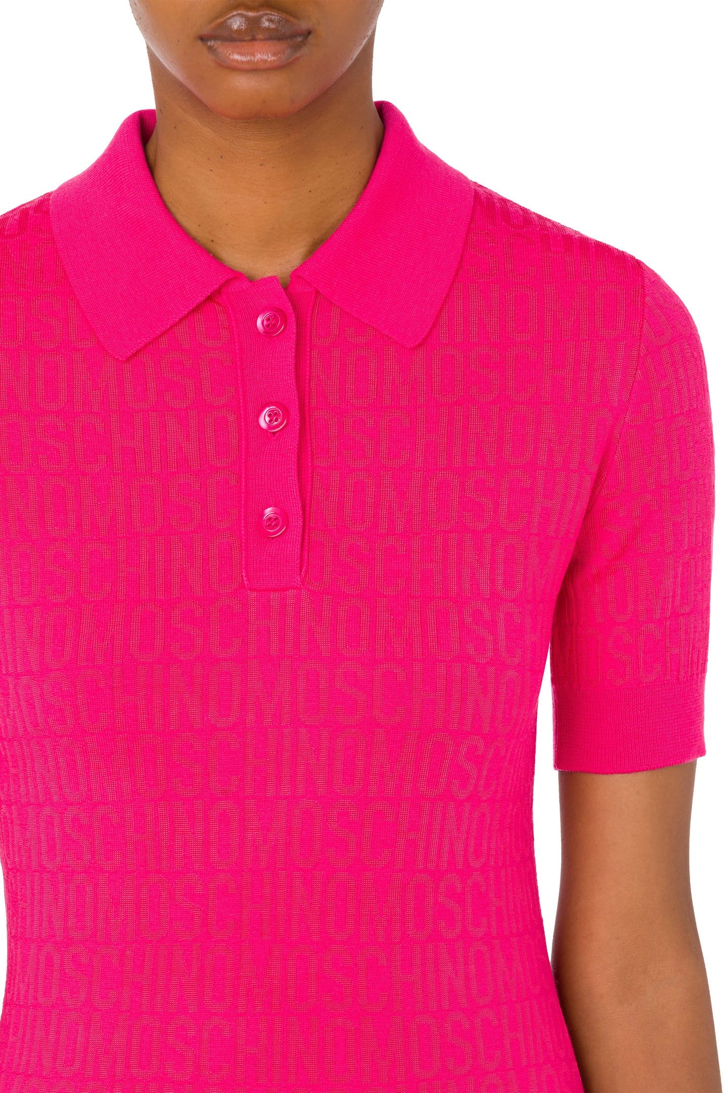 ALLOVER LOGO WOOL DRESS PINK 4