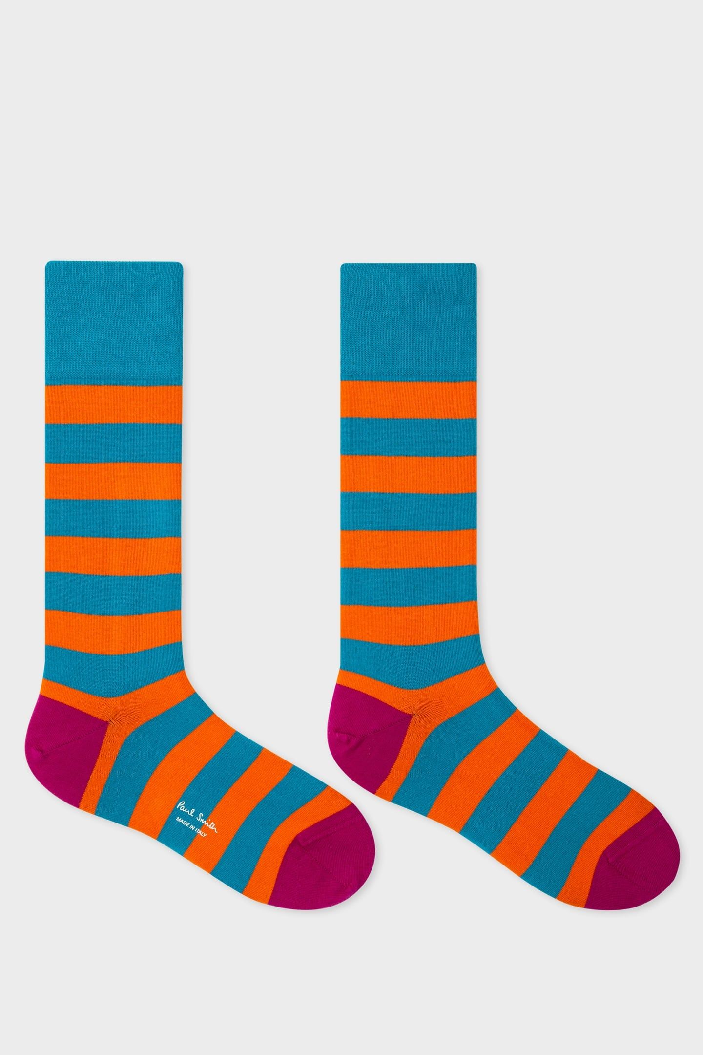 MEN SOCK WINSTON STRIPE PETROL GREEN 1