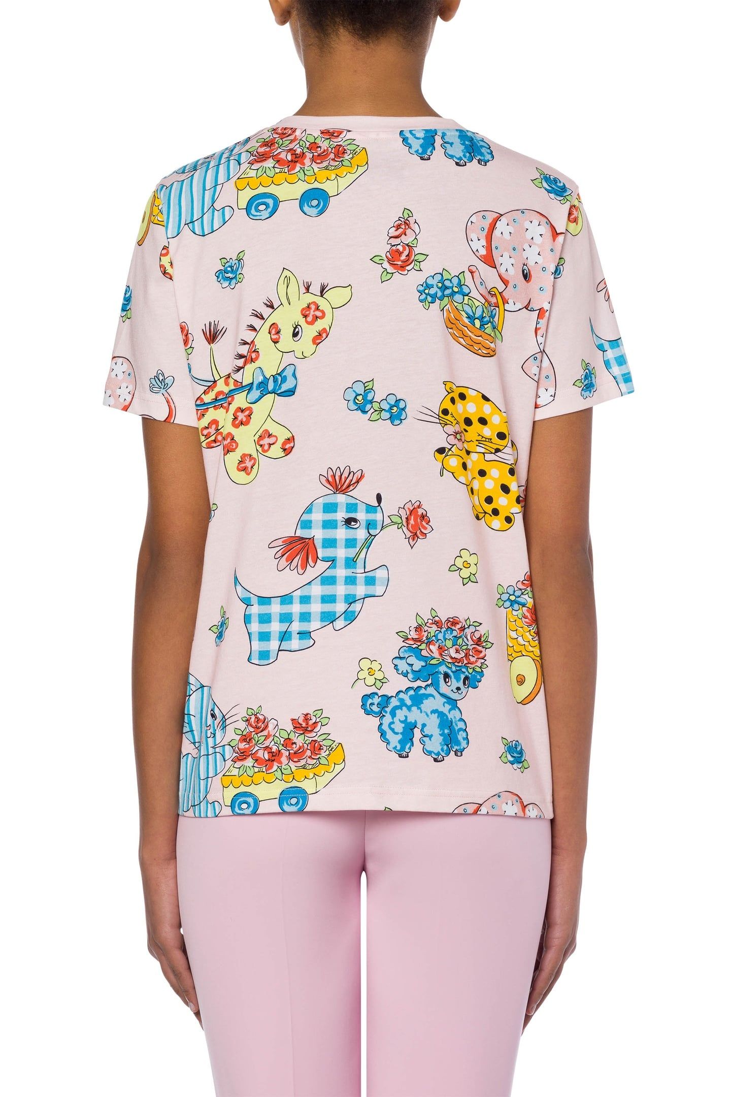 T-SHIRT IN JERSEY CALICO ANIMALS PINK 2