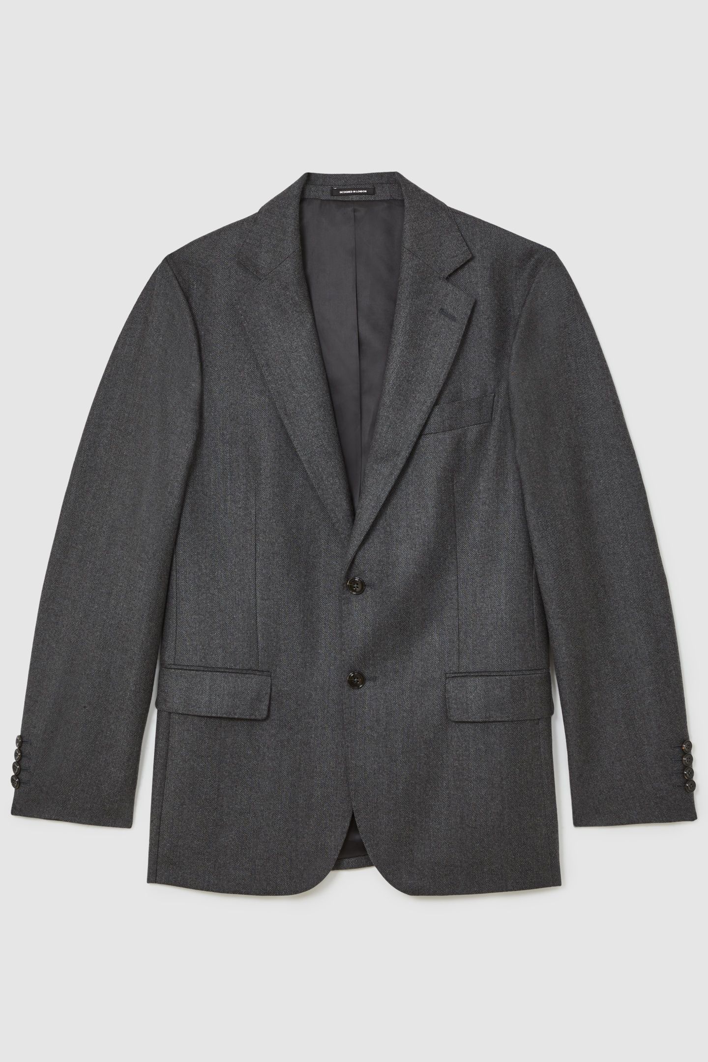 SB 1B NOTCH FLANNEL BLAZER CHARCOAL GREY 4