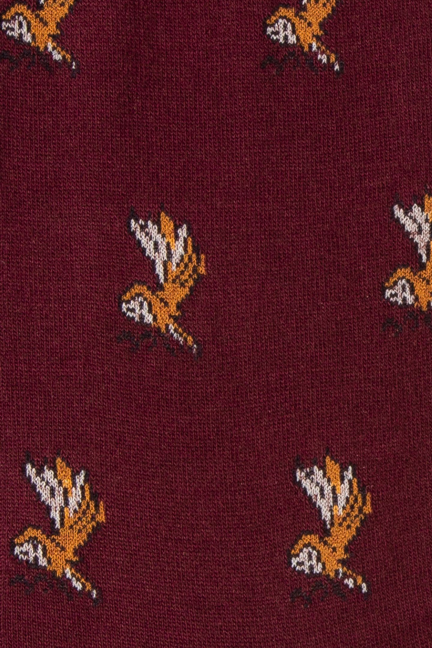 MEN SOCK FOX OWL BURGUNDY/ BORDE 3