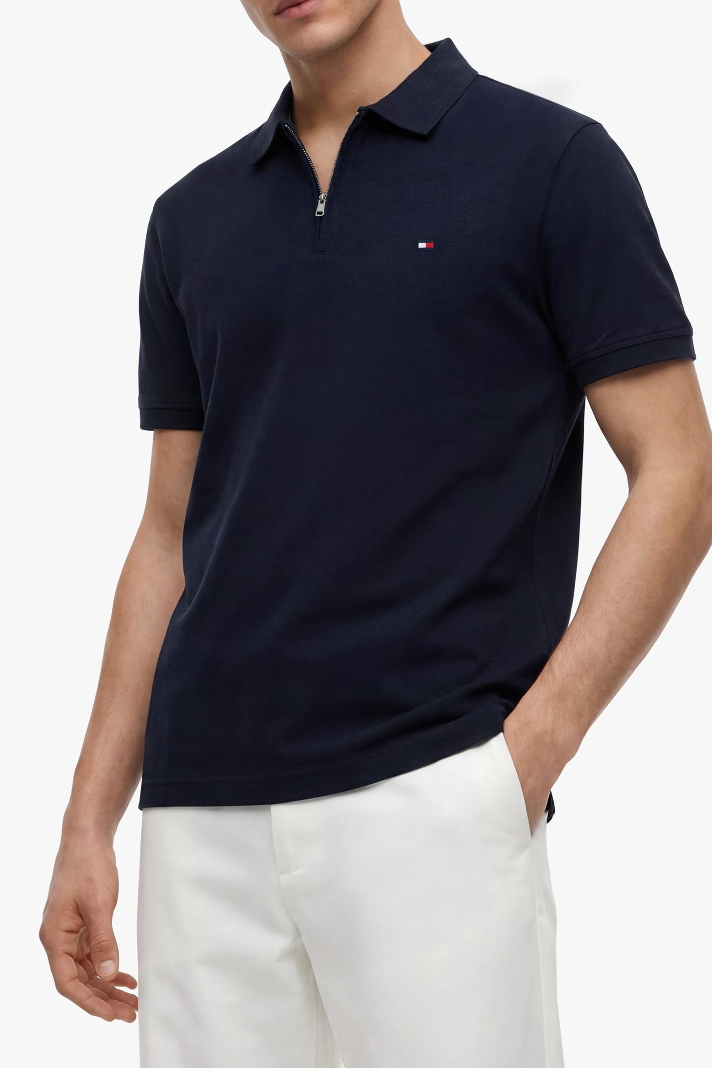 MERC PIQUE ZIP REGULAR POLO DESERT SKY 2