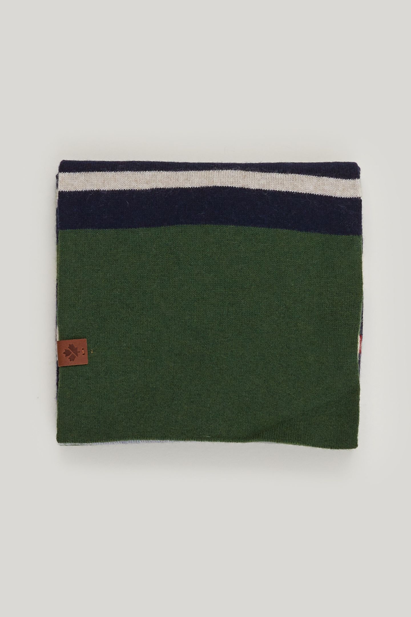 STRIPE PATTERN SCARF KHAKI 2