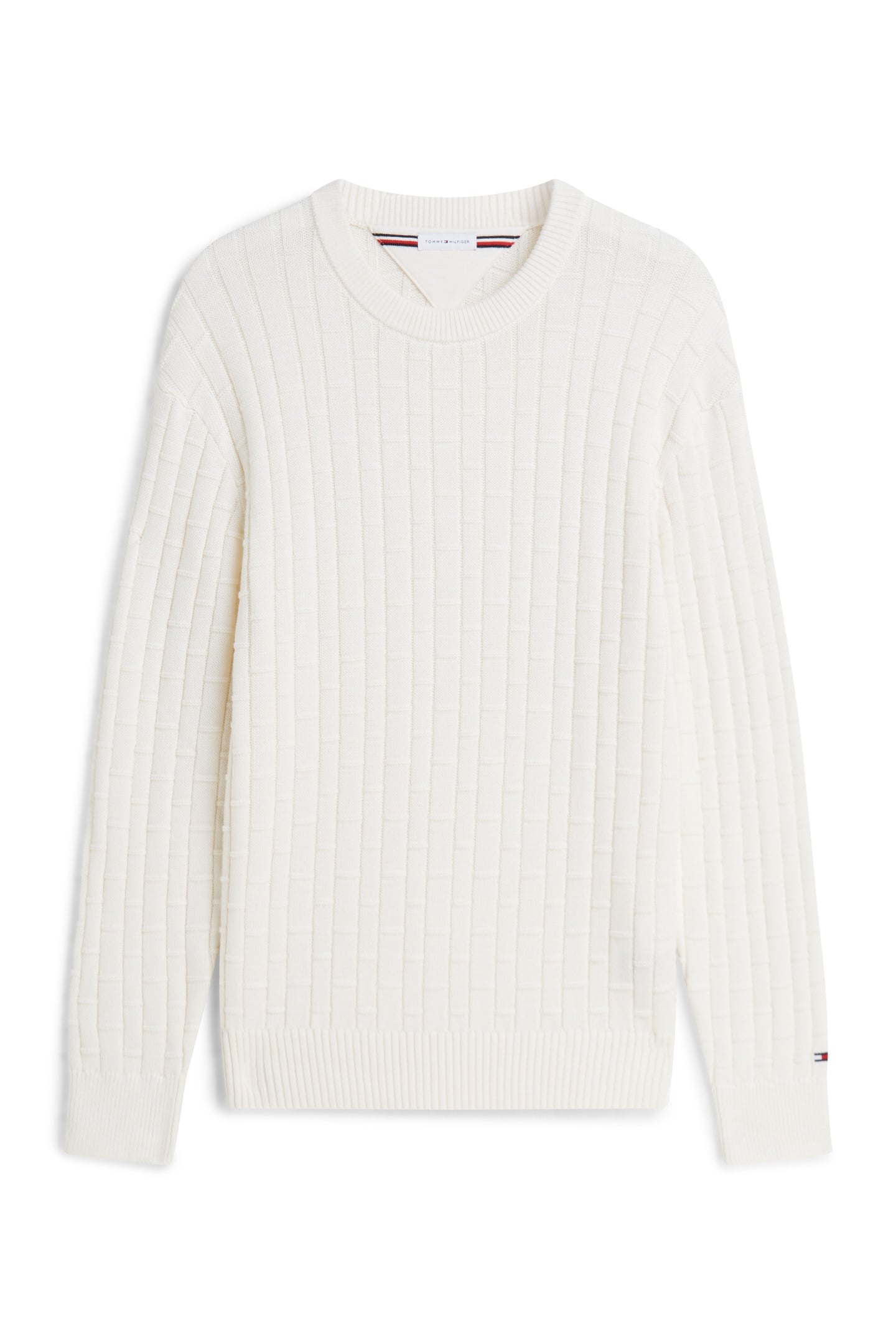 MOCK CABLE CREW NECK IVORY PETAL 4