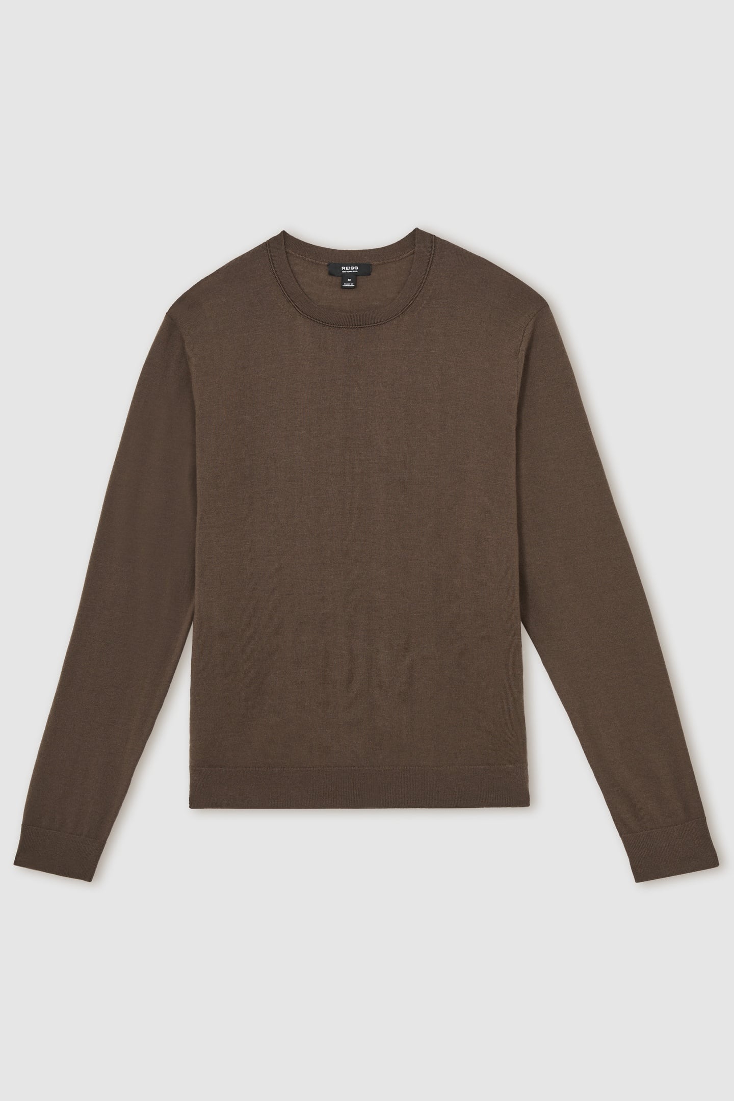 LS CREW MERINO WOOL JUMPER CHOCOLATE BROWN 4