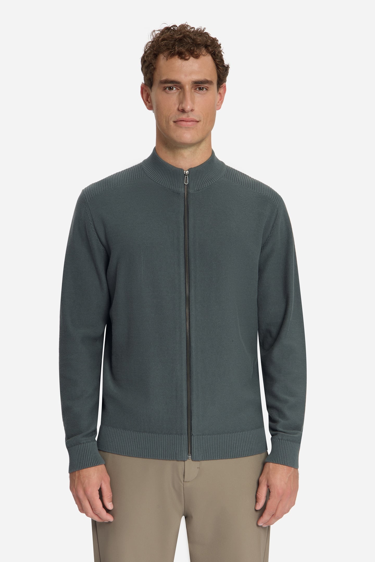 PULLOVER FULL ZIP SHOULDER DETAIL DARK STEEL 1