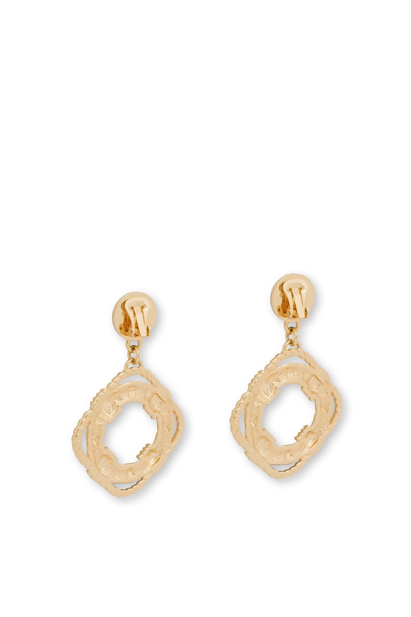 MOSCHINO LIFESAVER DROP EARRINGS GOLD 3