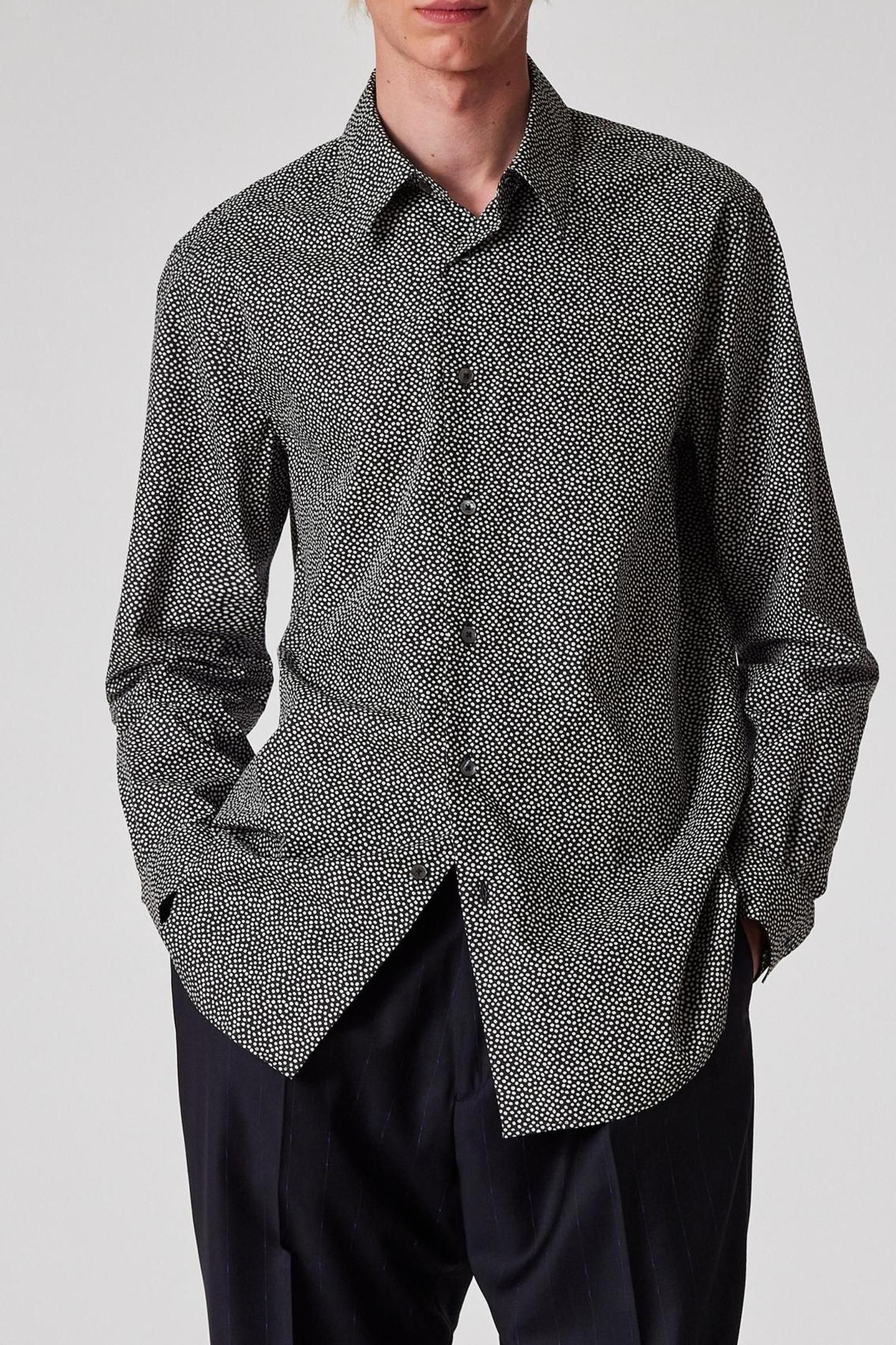MENS S/C CASUAL FIT SHIRT GREY MELANGE 1