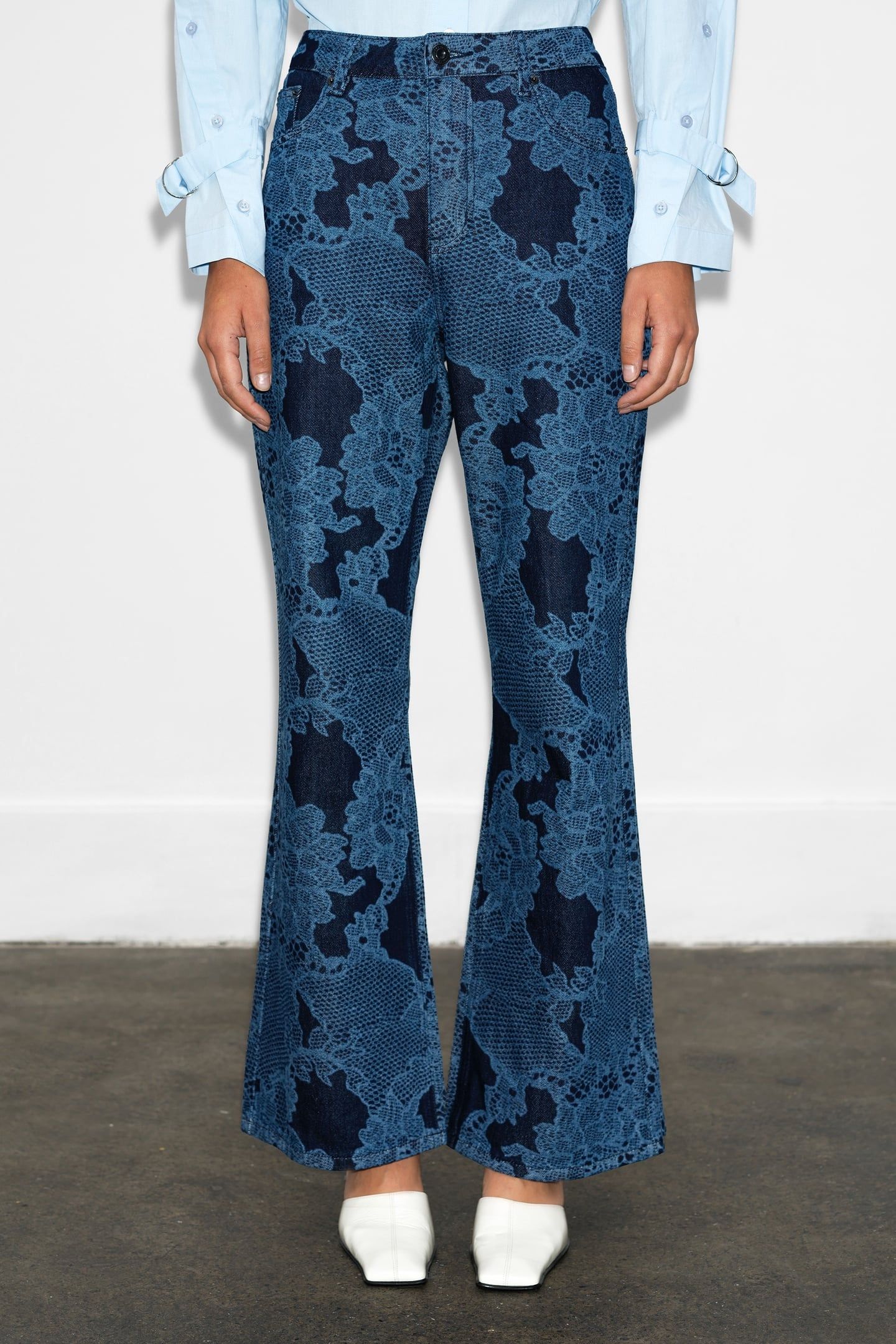 JENNIE LACE PRINT DENIM JEAN DARK INDIGO DARK INDIGO 2