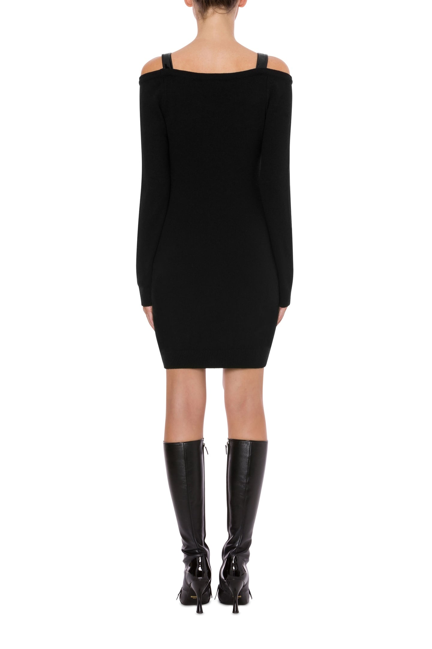 BONDAGE BUCKLE RECYCLED CASHMERE DRESS BLACK 2