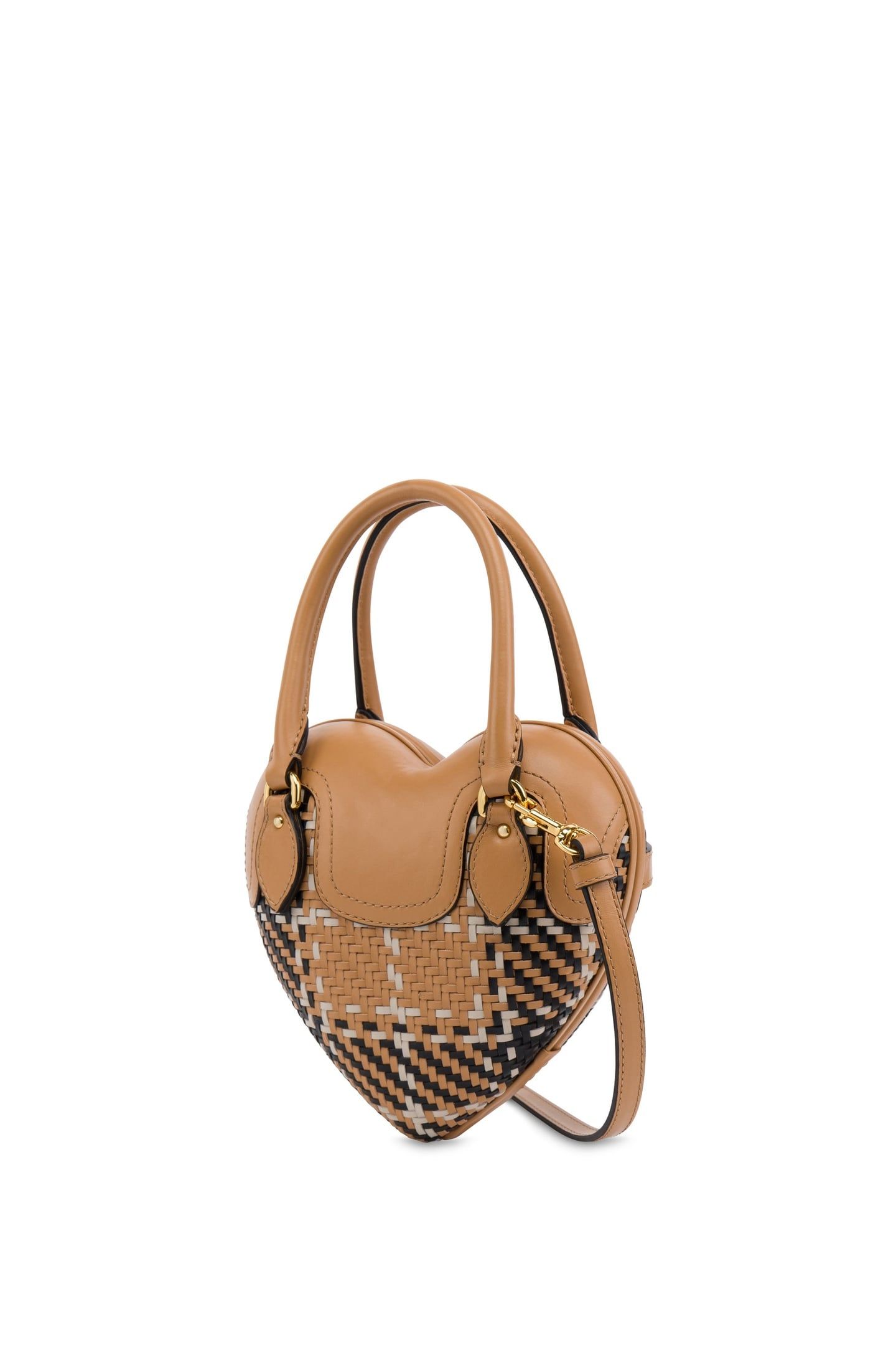 MOSCHINO HEARTBEAT BAG CHECK BEIGE 2