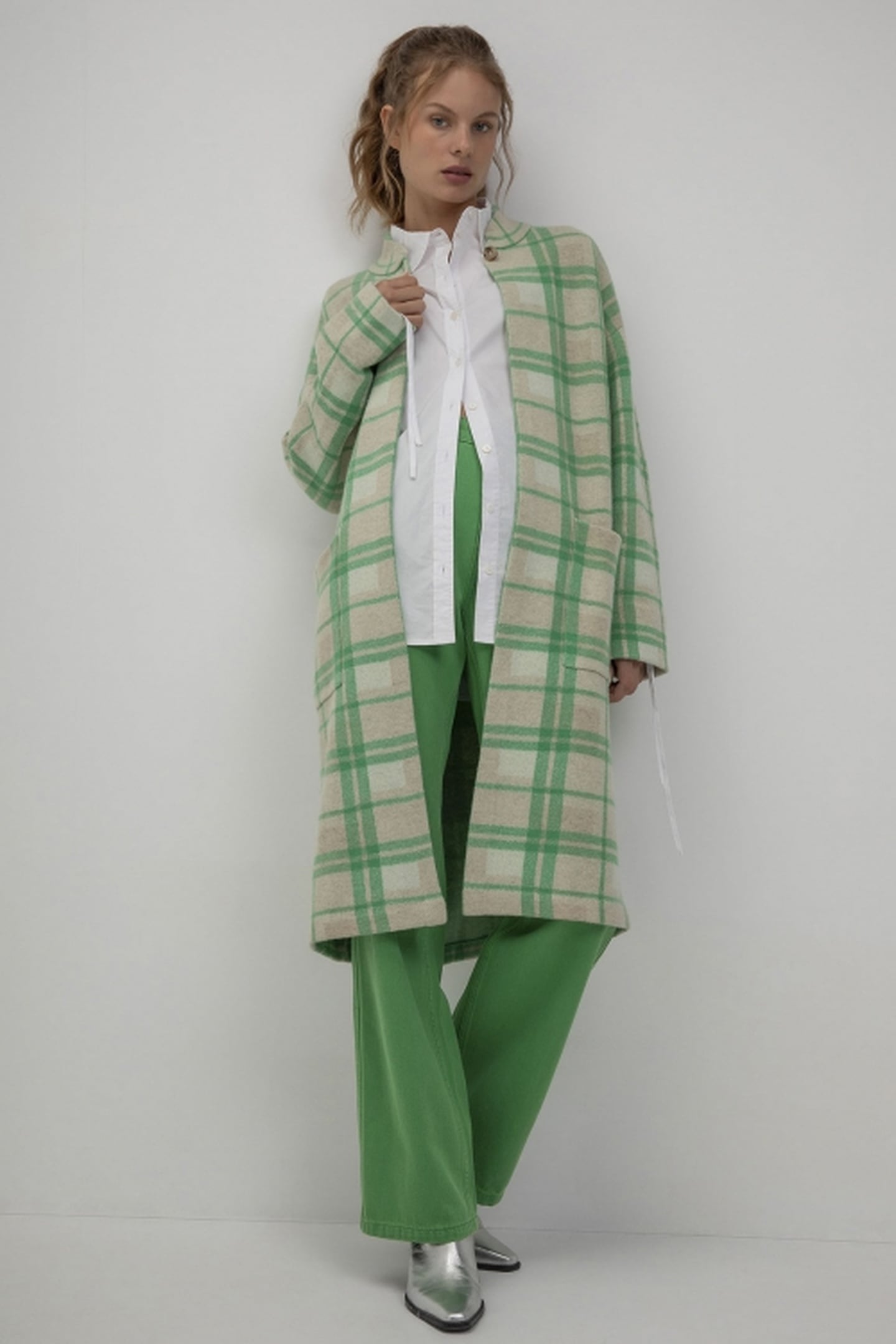 SJOERD CARDIGAN PARROT GREEN CHECK 3