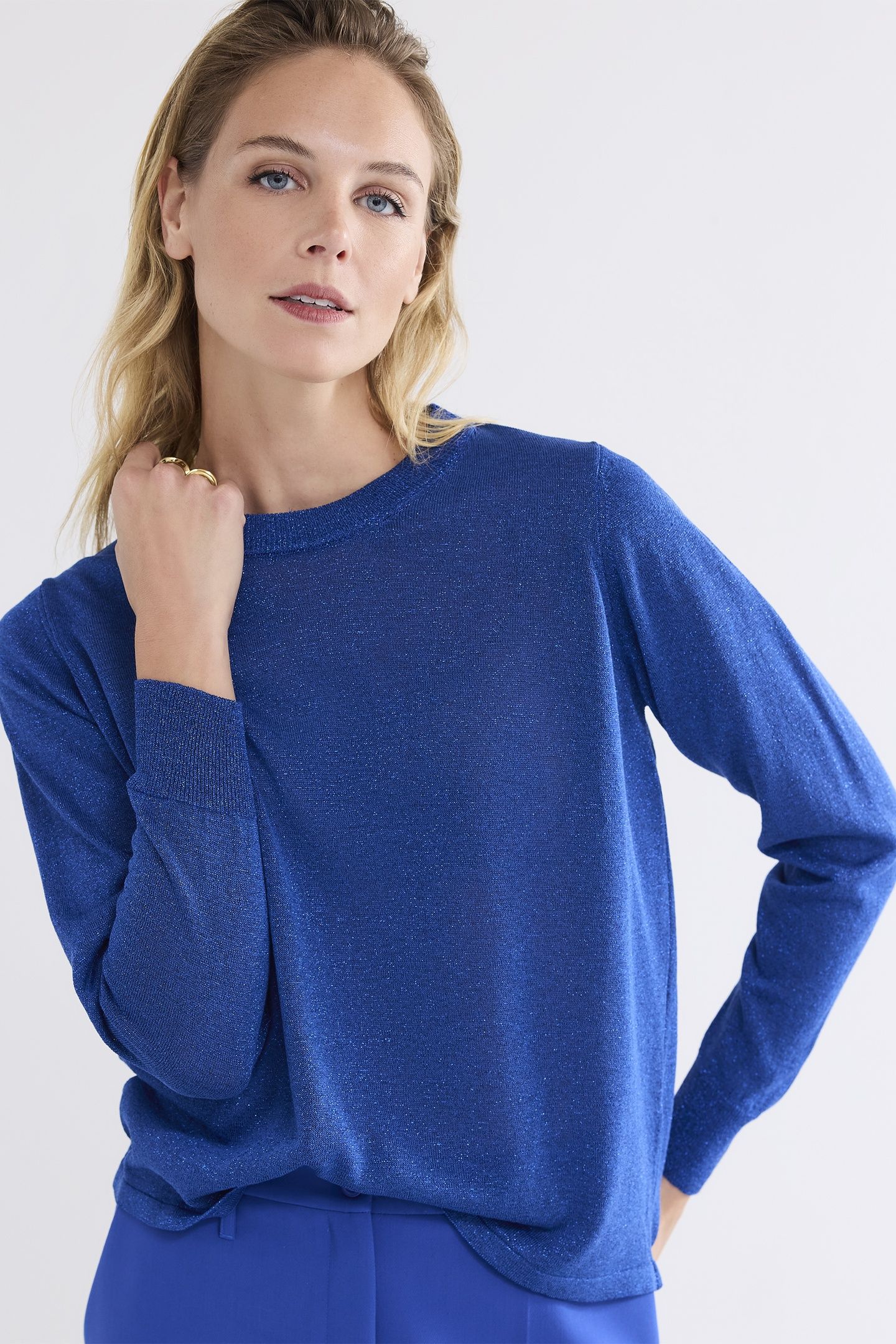 SWEATER LUREX KNIT ROYAL BLUE 2